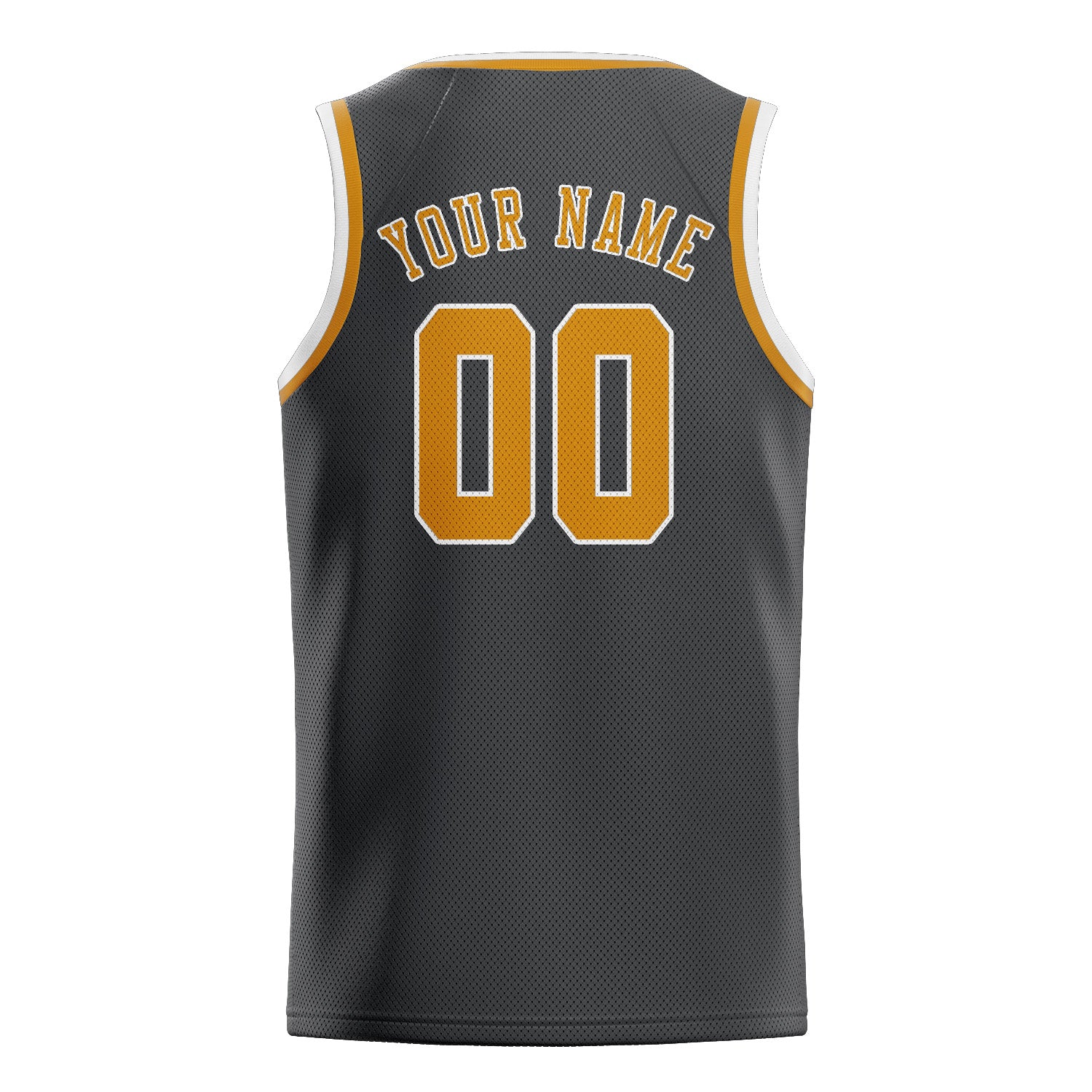 Custom Dark Grey Yellow Basketball Jersey