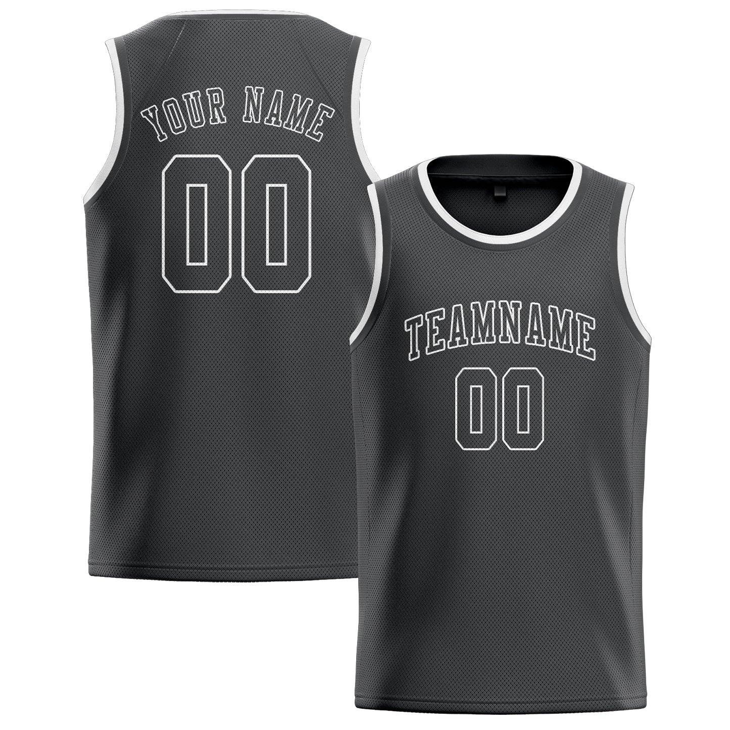 Custom Dark Grey Dark Grey Basketball Jersey