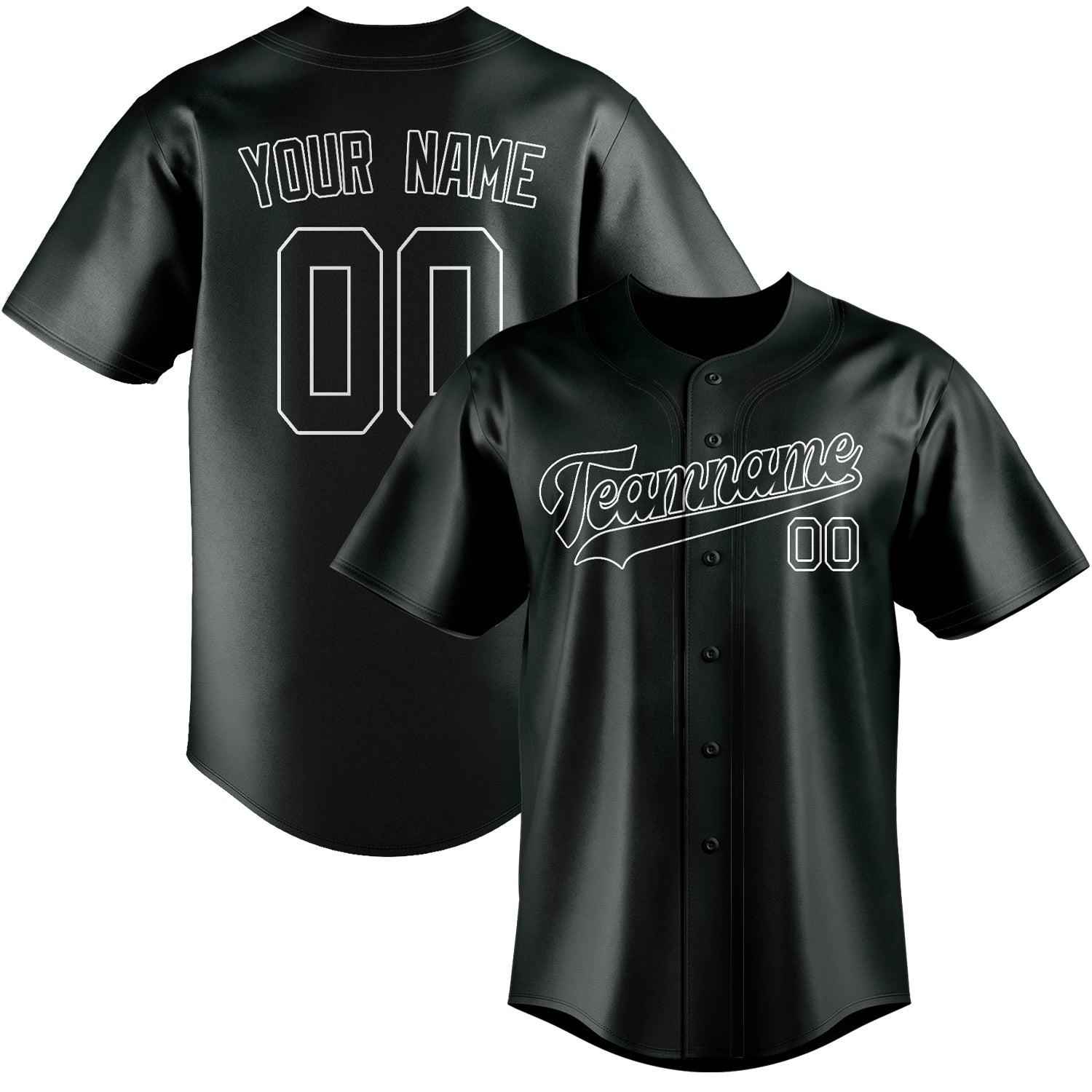 Custom Dark Grey White Baseball Jersey