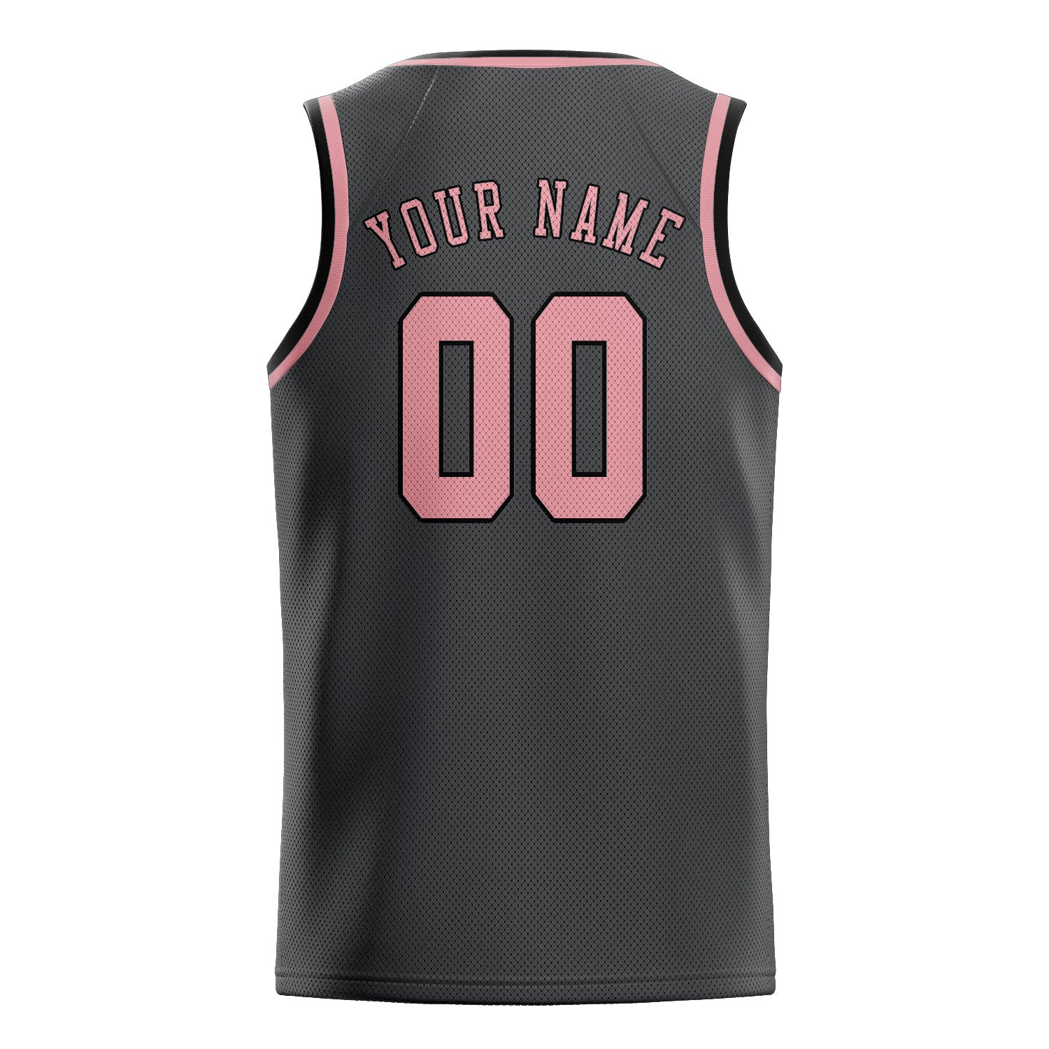 Custom Dark Grey Light Pink Basketball Jersey
