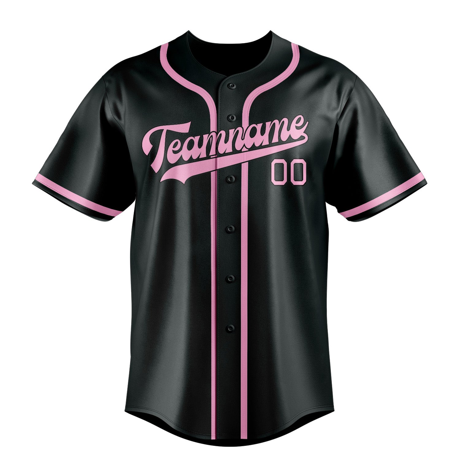 Custom Dark Grey Light Pink Baseball Jersey