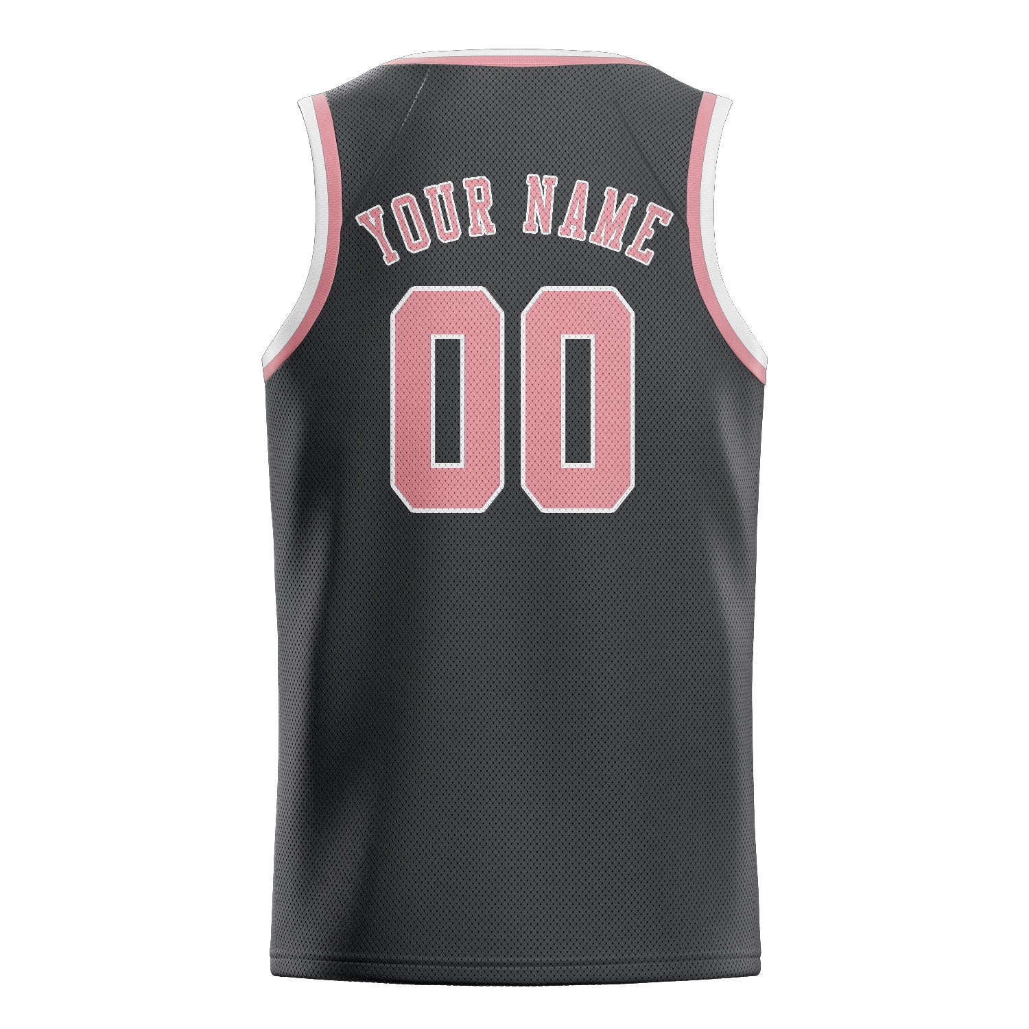 Custom Dark Grey Light Pink Basketball Jersey
