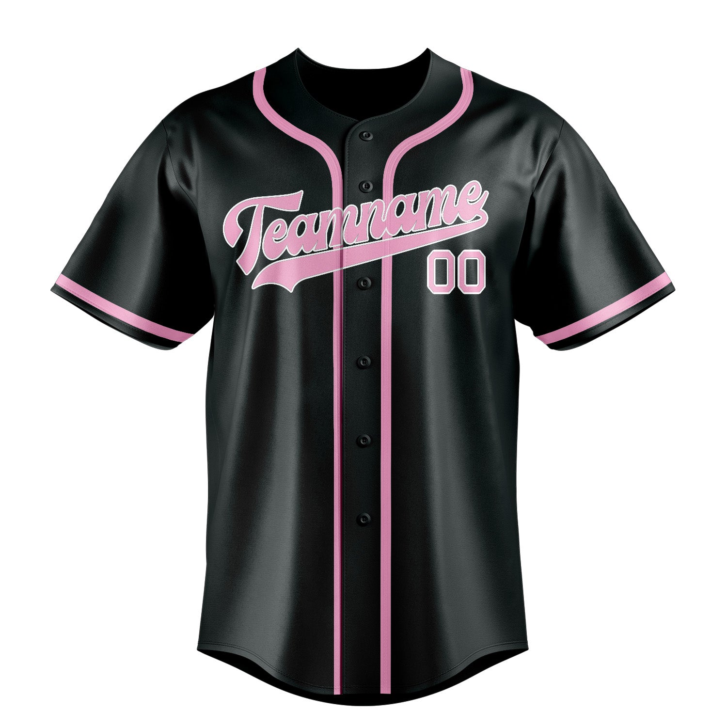 Custom Dark Grey Light Pink Baseball Jersey