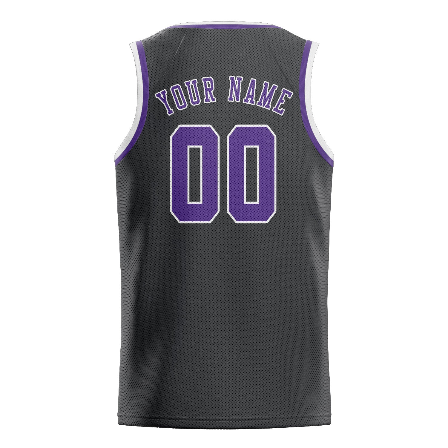 Custom Dark Grey Light Purple Basketball Jersey