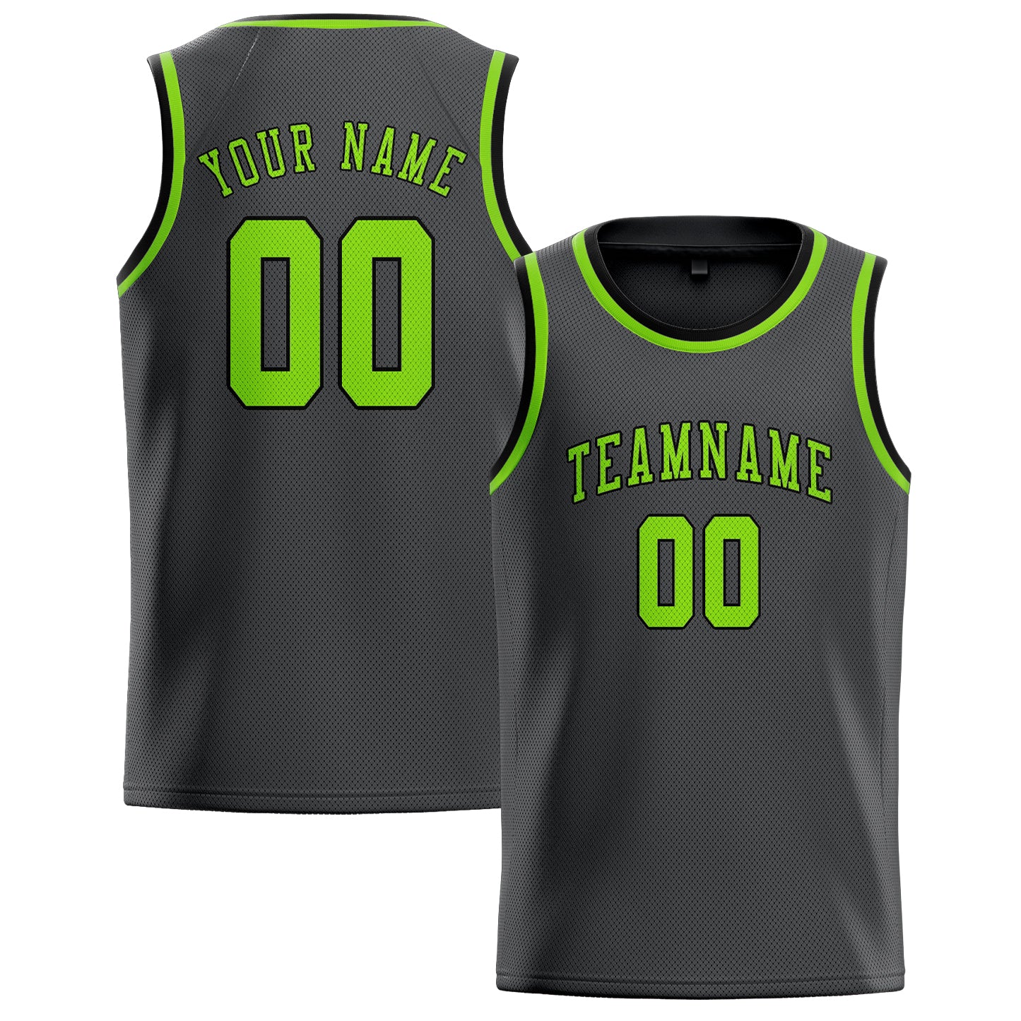 Custom Dark Grey Emerald Green Basketball Jersey