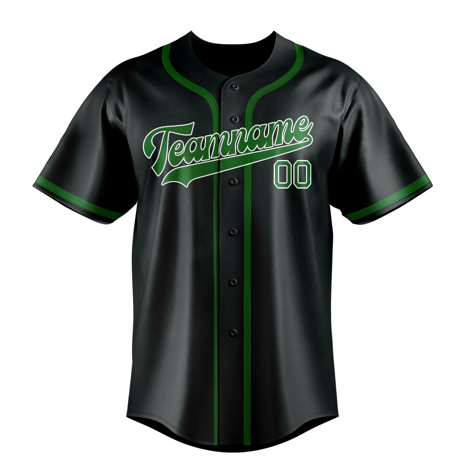 Custom Dark Grey Emerald Green Baseball Jersey