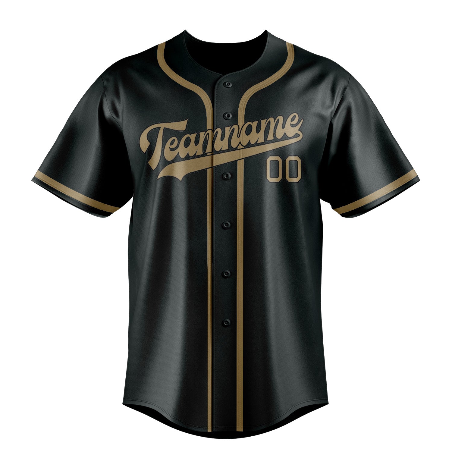 Custom Dark Grey Light Khaki Baseball Jersey