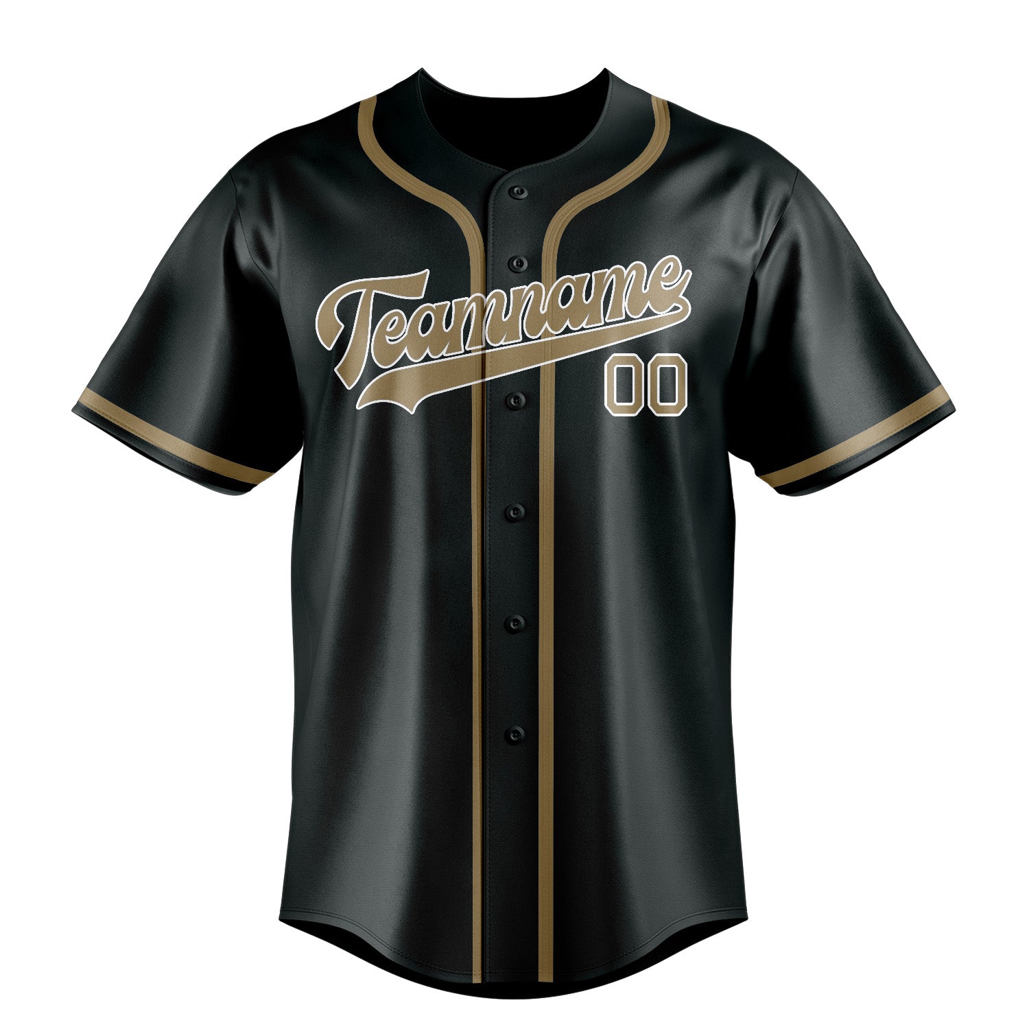 Custom Dark Grey Light Khaki Baseball Jersey