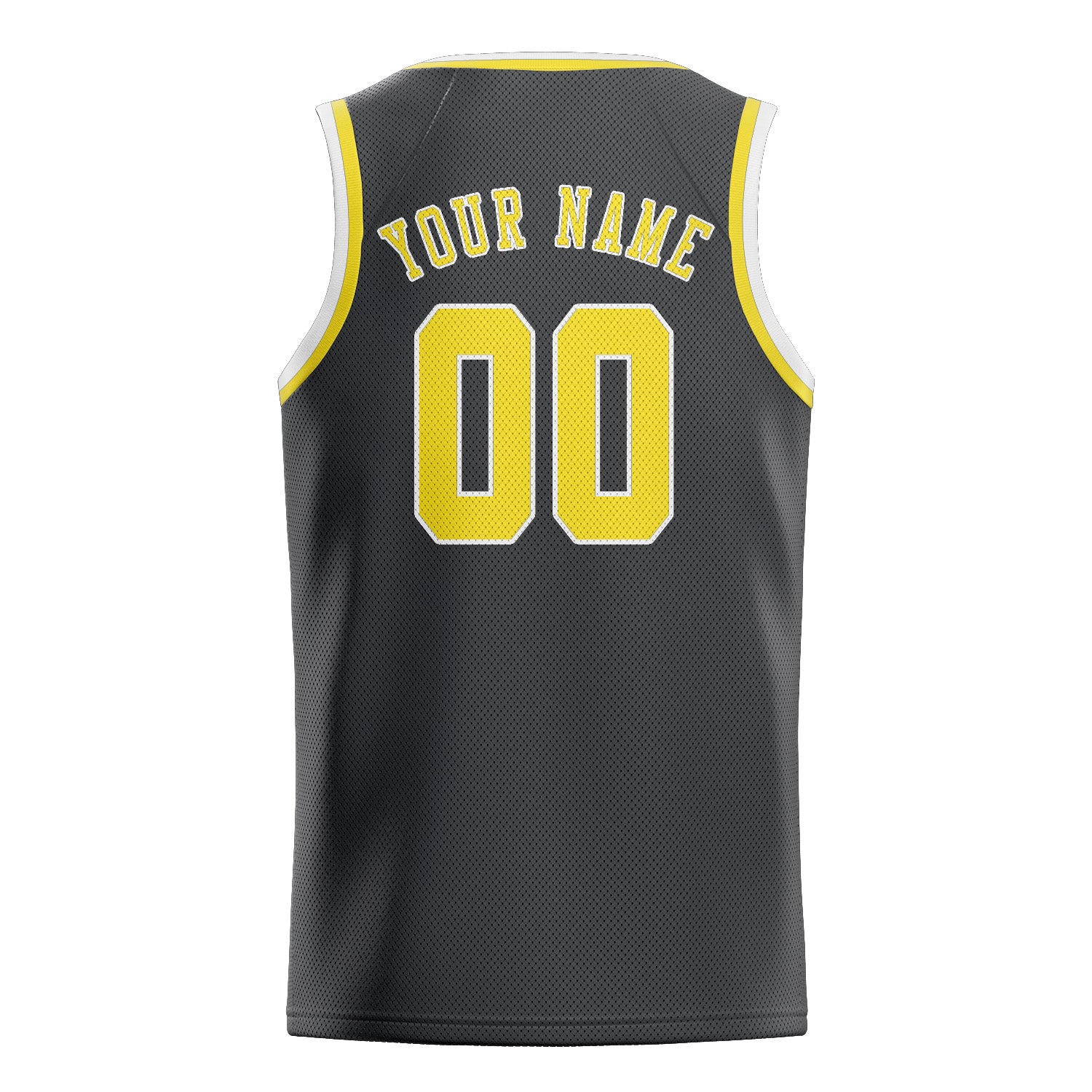 Custom Dark Grey Light Yellow Basketball Jersey