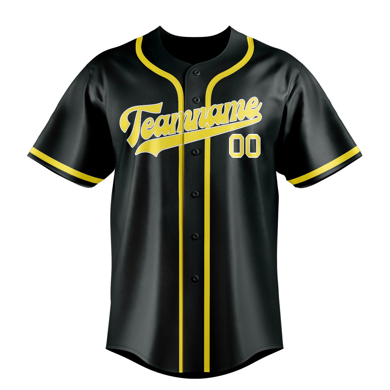 Custom Dark Grey Light Yellow Baseball Jersey