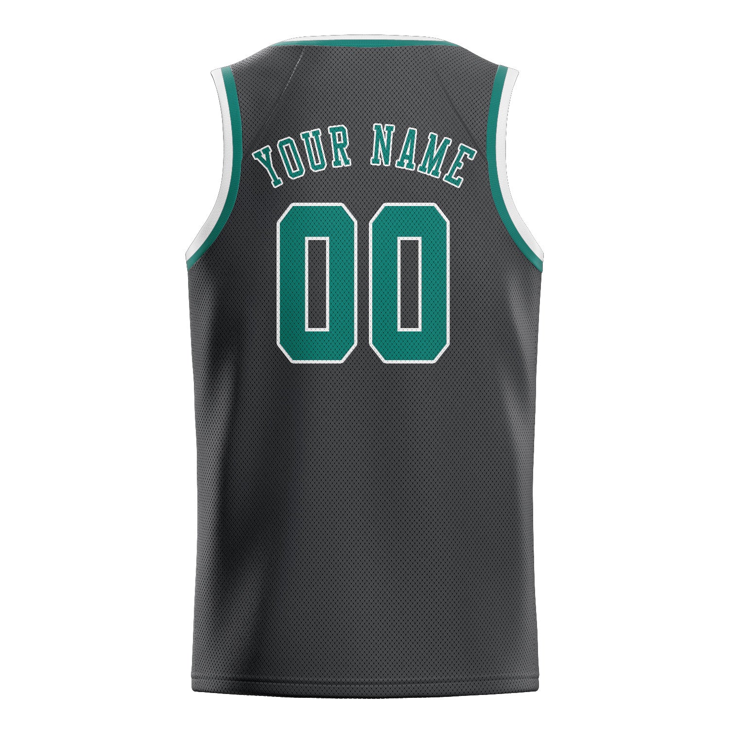 Custom Dark Grey Blue Green Basketball Jersey