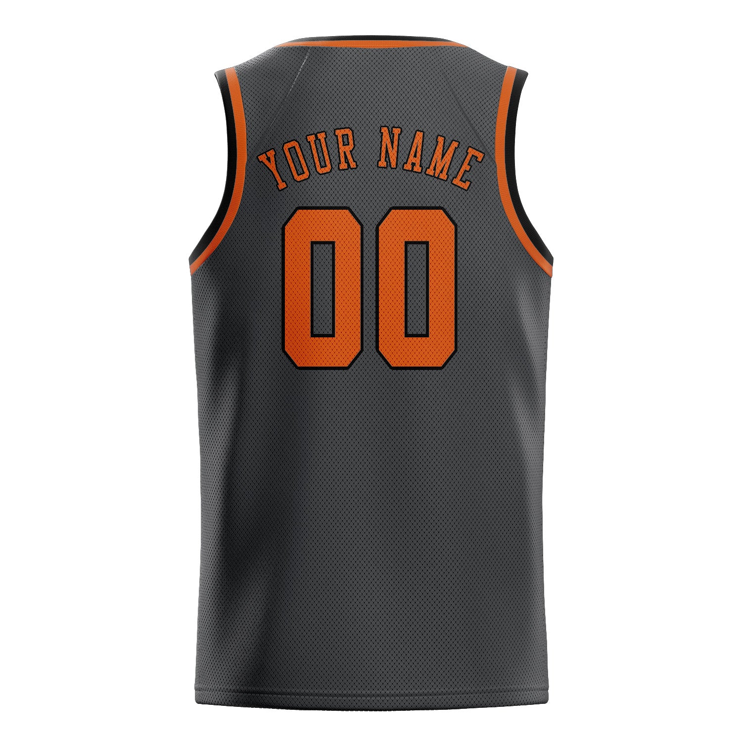 Custom Dark Grey Orange Basketball Jersey