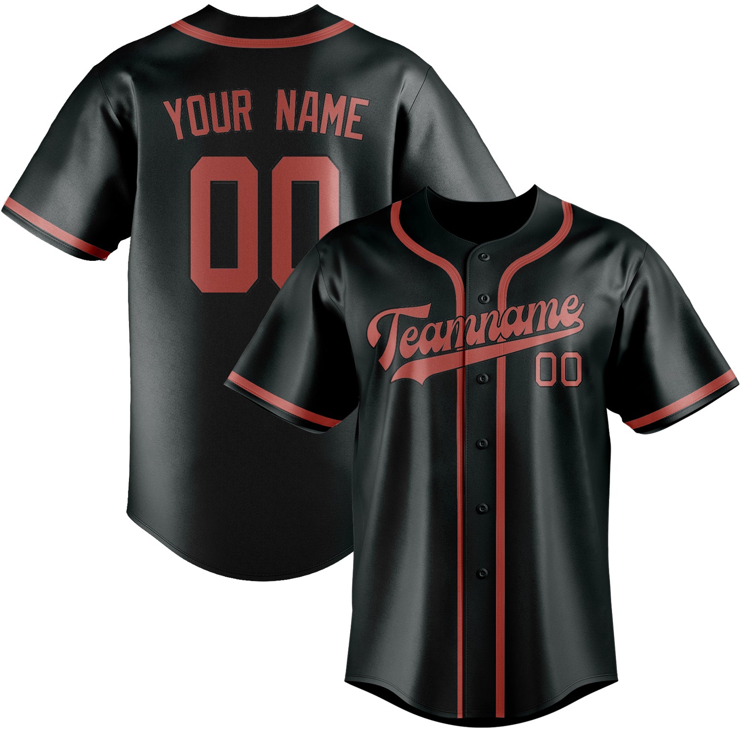Custom Dark Grey Copper Rose Baseball Jersey