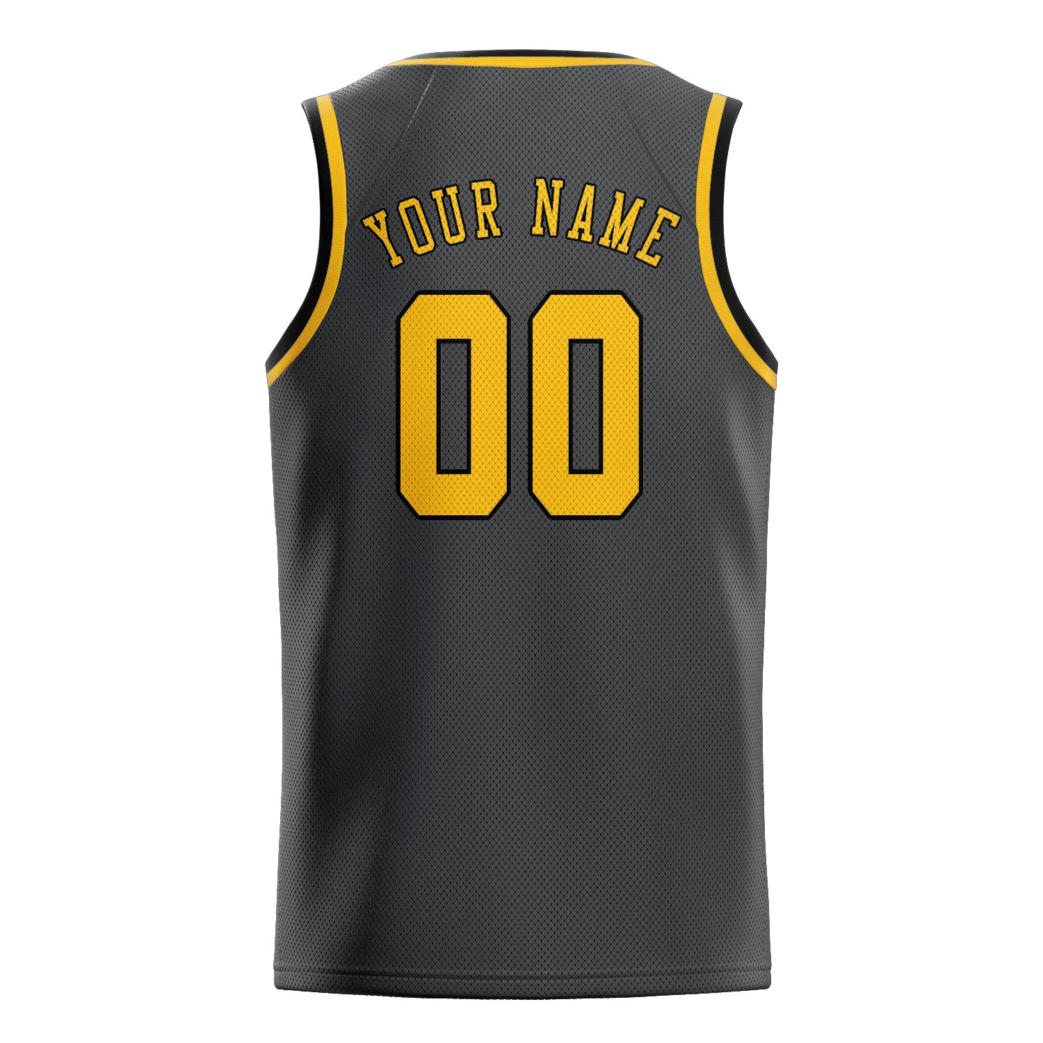 Custom Dark Grey Gold Basketball Jersey
