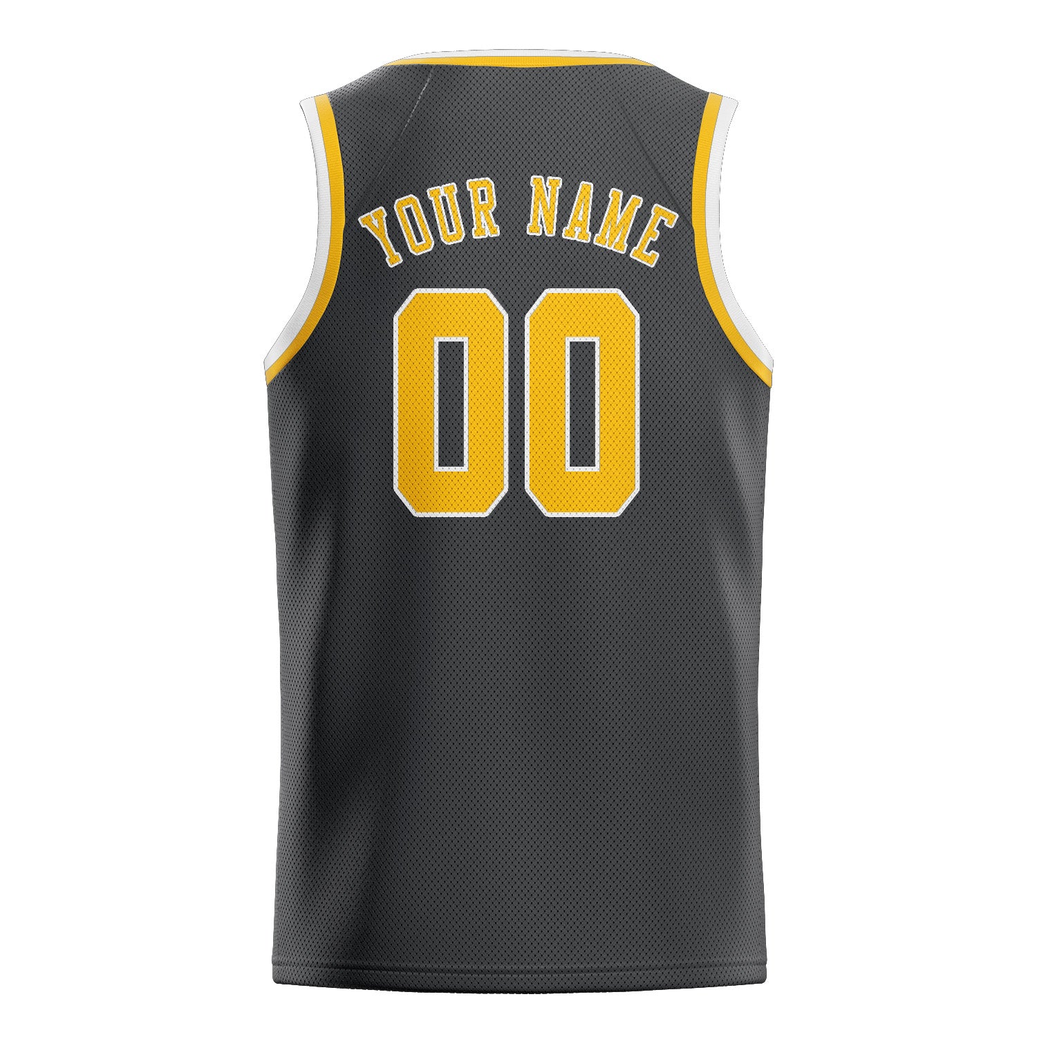 Custom Dark Grey Gold Basketball Jersey