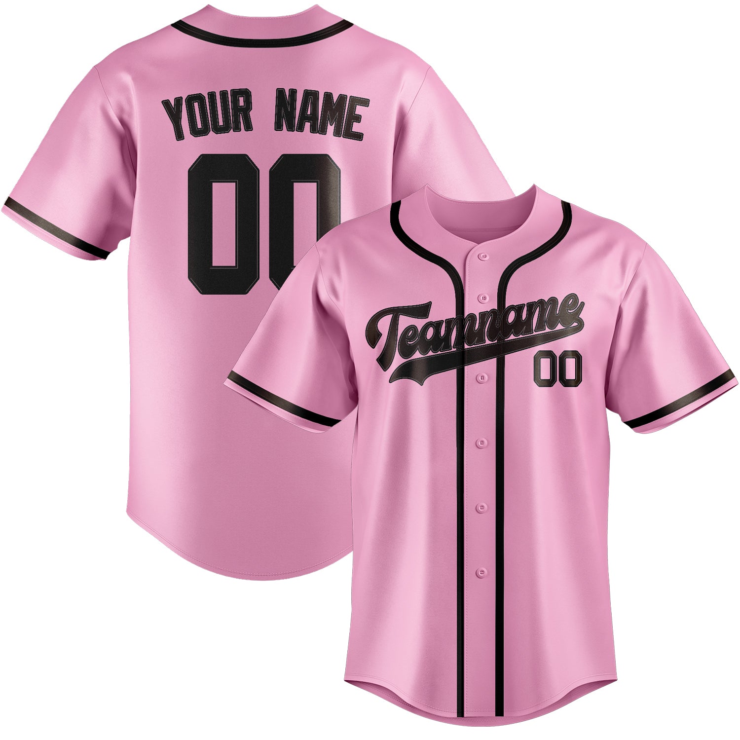 Custom Light Pink Brown Baseball Jersey
