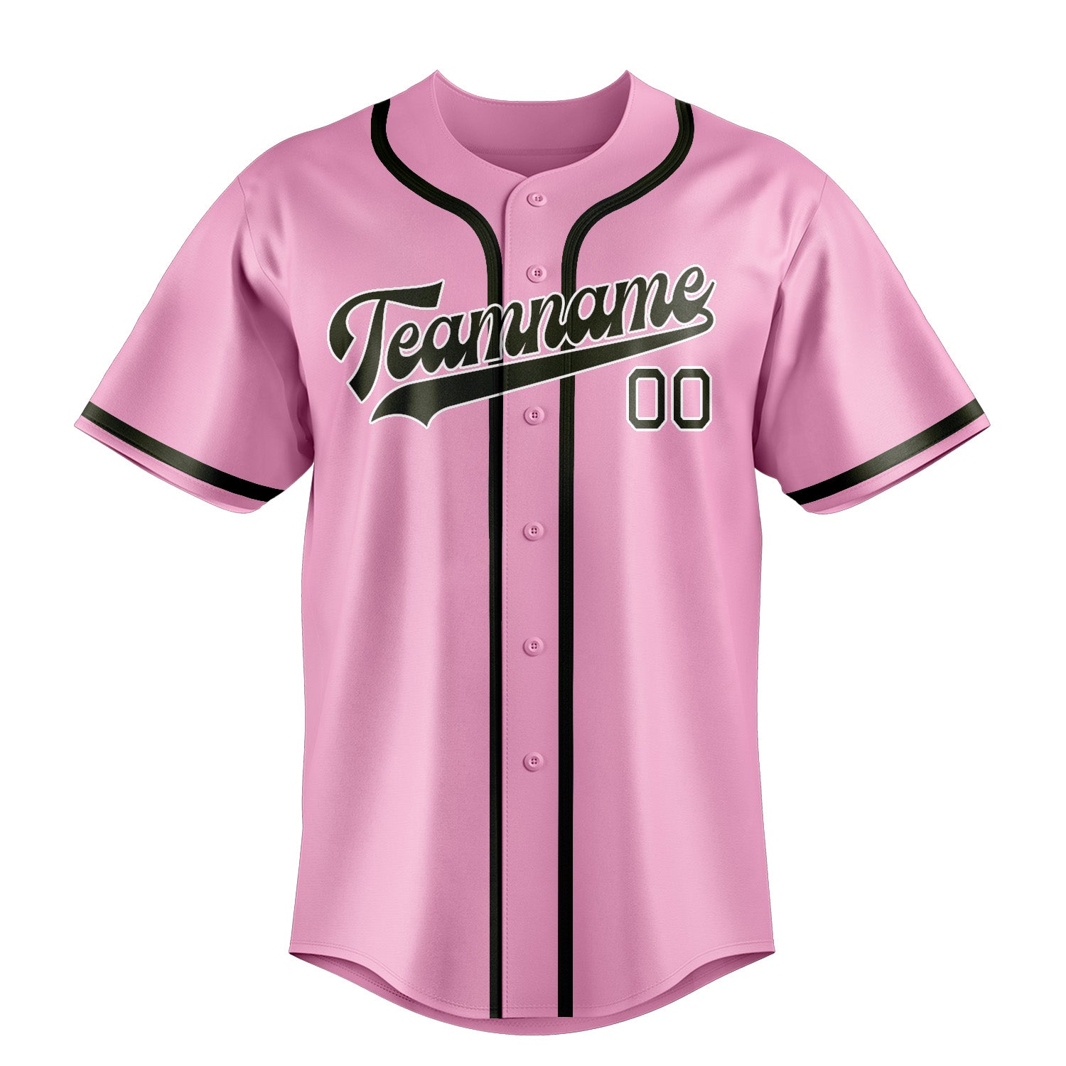 Custom Light Pink Olive Baseball Jersey