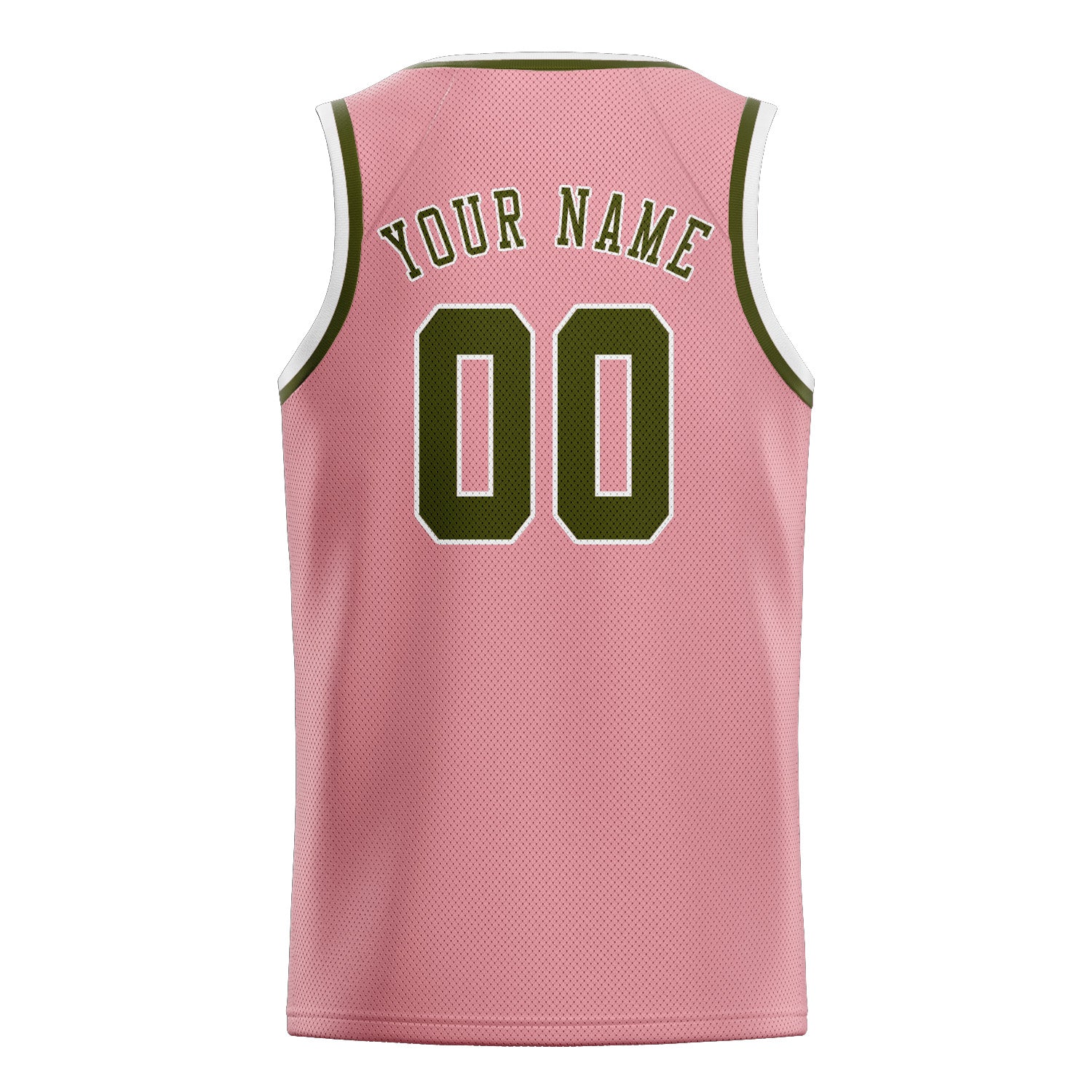 Custom Light Pink Olive Basketball Jersey
