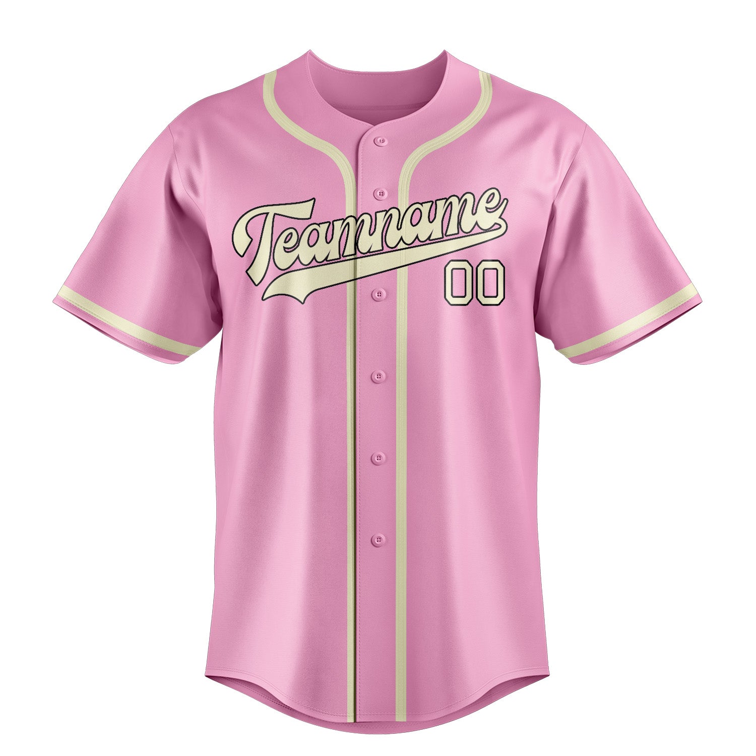 Custom Light Pink Cream Baseball Jersey