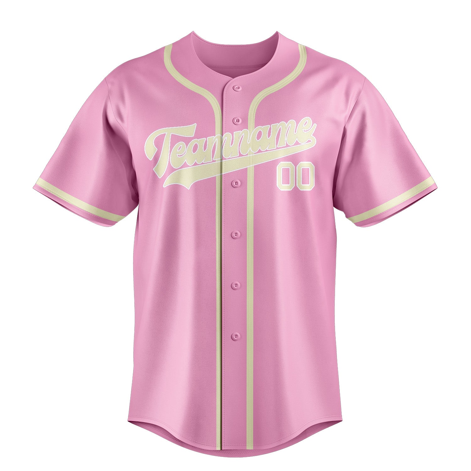 Custom Light Pink Cream Baseball Jersey
