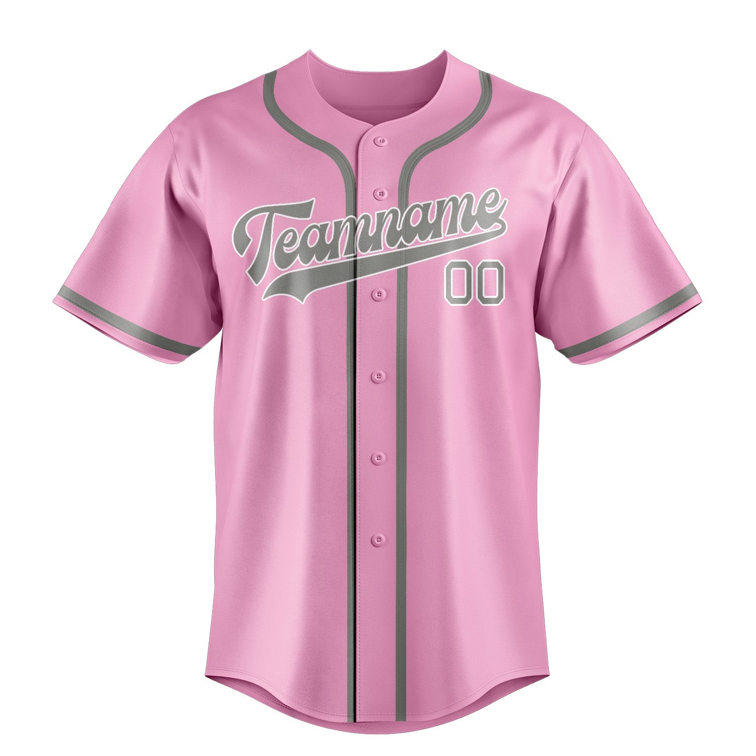 Custom Light Pink Gray Baseball Jersey