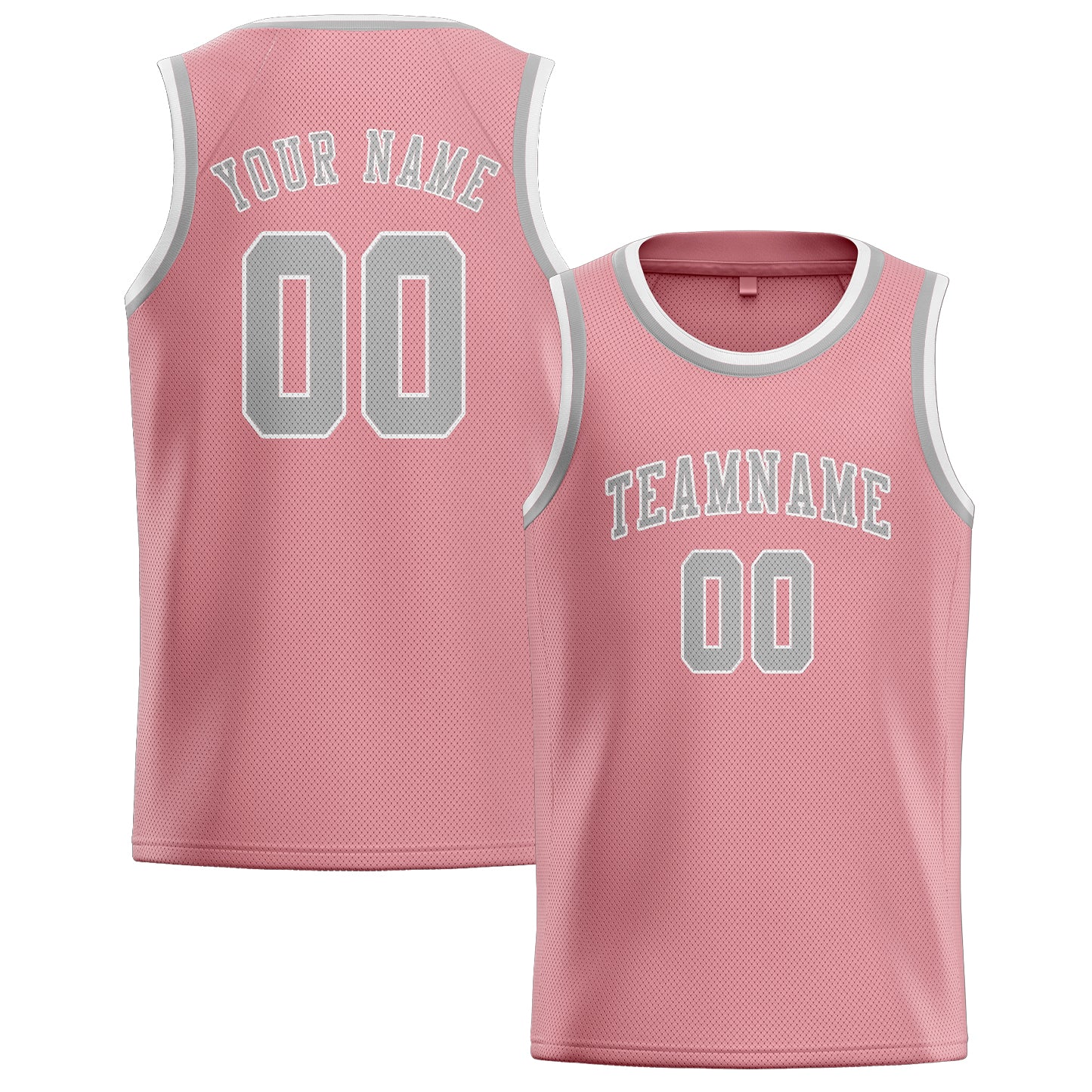 Custom Light Pink Gray Basketball Jersey