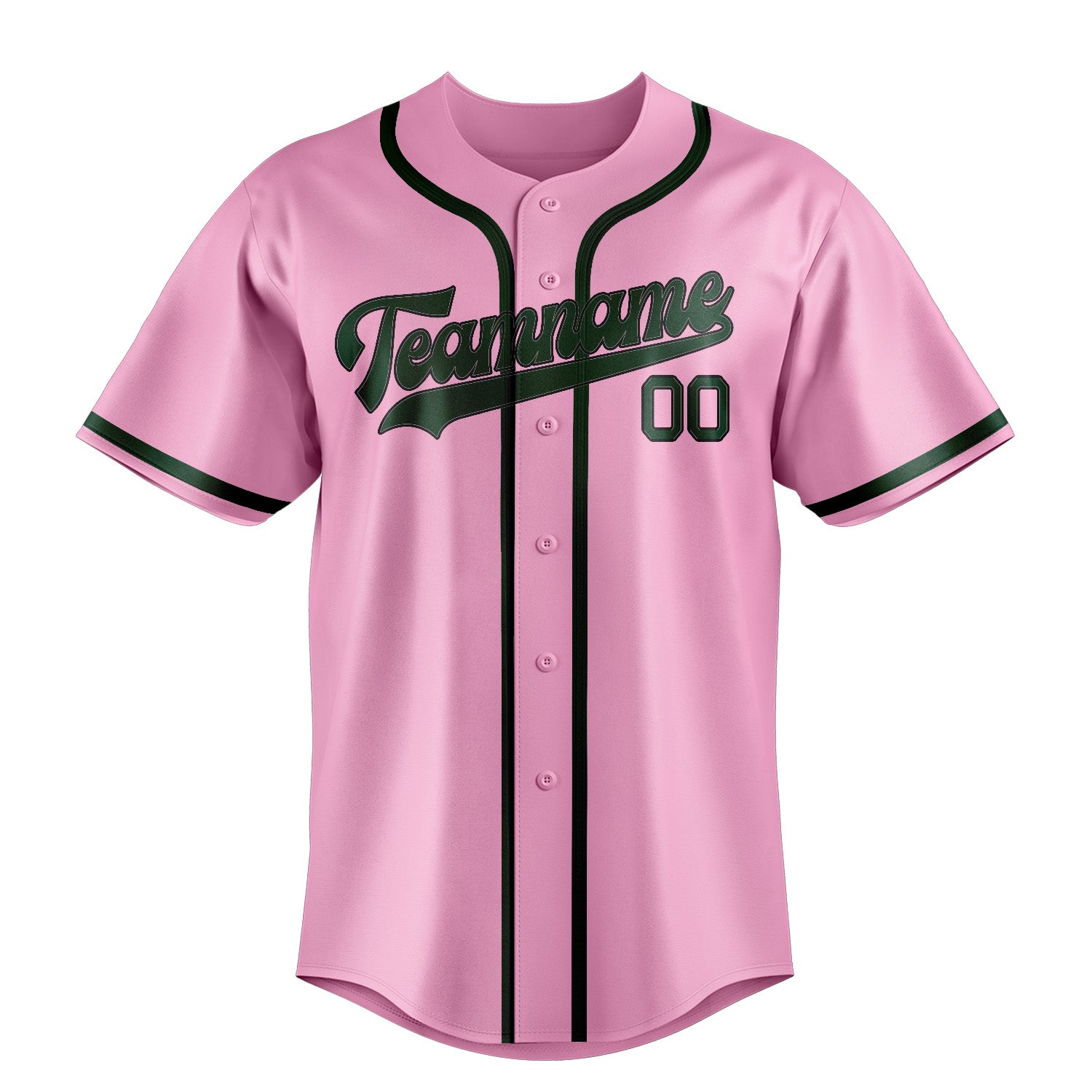 Custom Light Pink Green Baseball Jersey