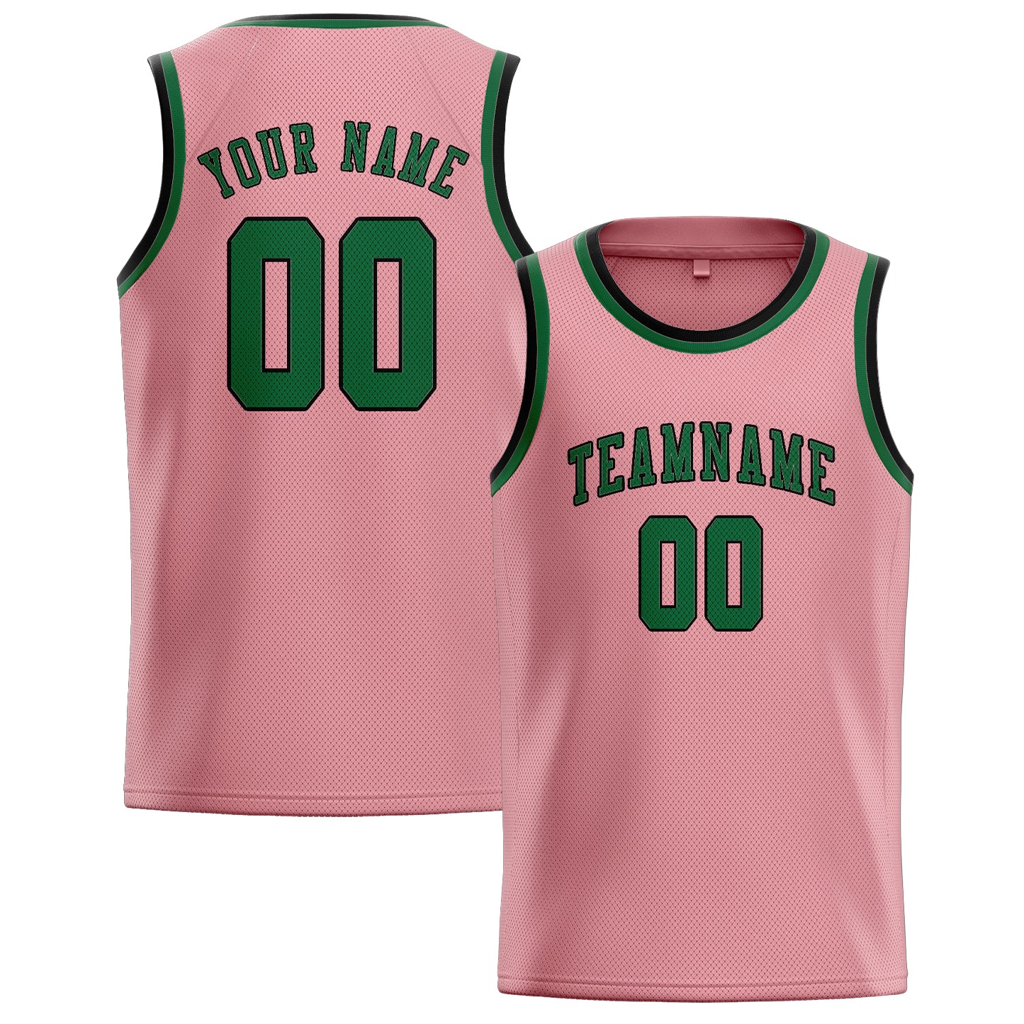 Custom Light Pink Green Basketball Jersey