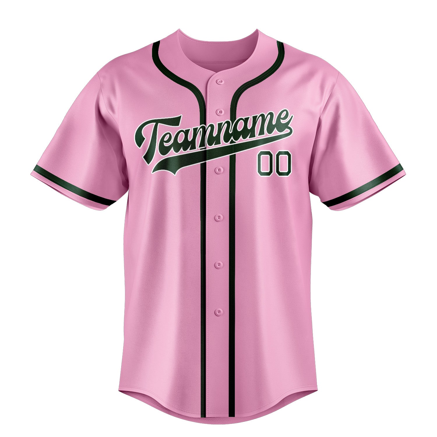 Custom Light Pink Green Baseball Jersey