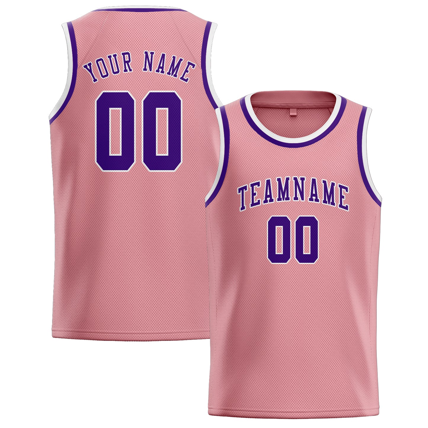Custom Light Pink Purple Basketball Jersey