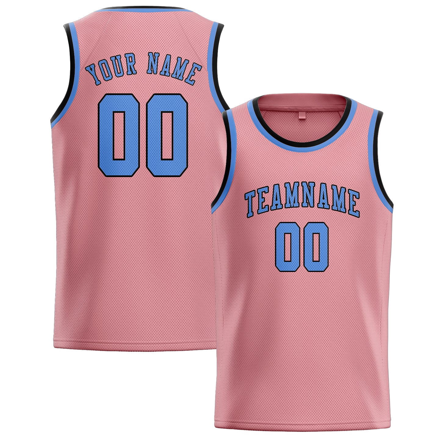 Custom Light Pink Light Blue Basketball Jersey