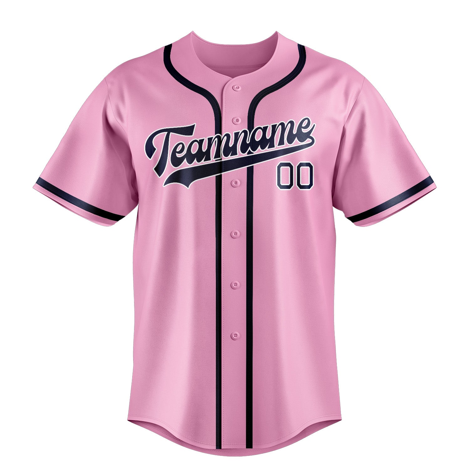 Custom Light Pink Blue Baseball Jersey