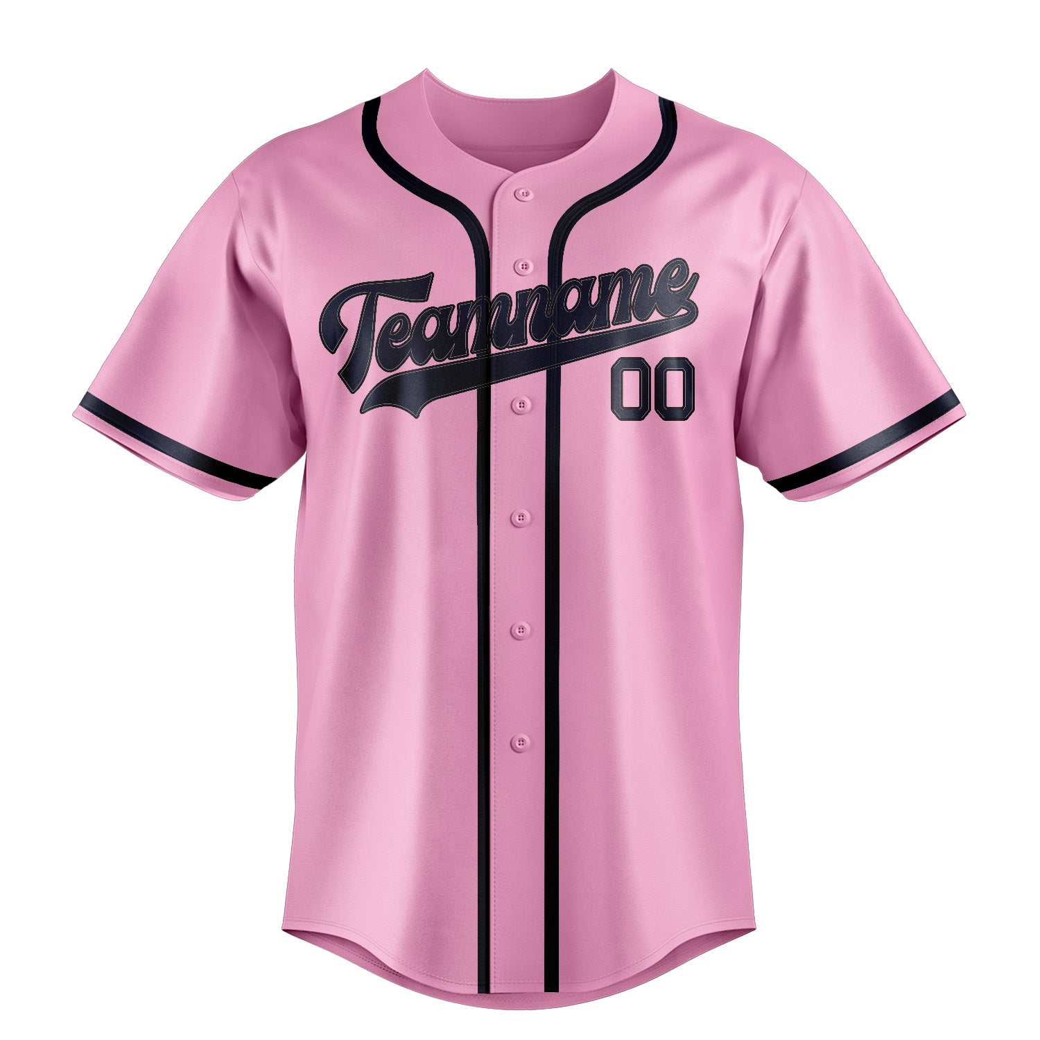 Custom Light Pink Navy Baseball Jersey