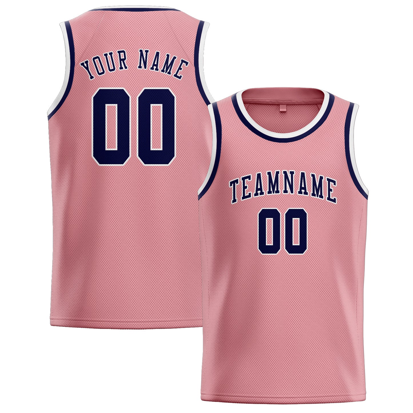 Custom Light Pink Navy Basketball Jersey