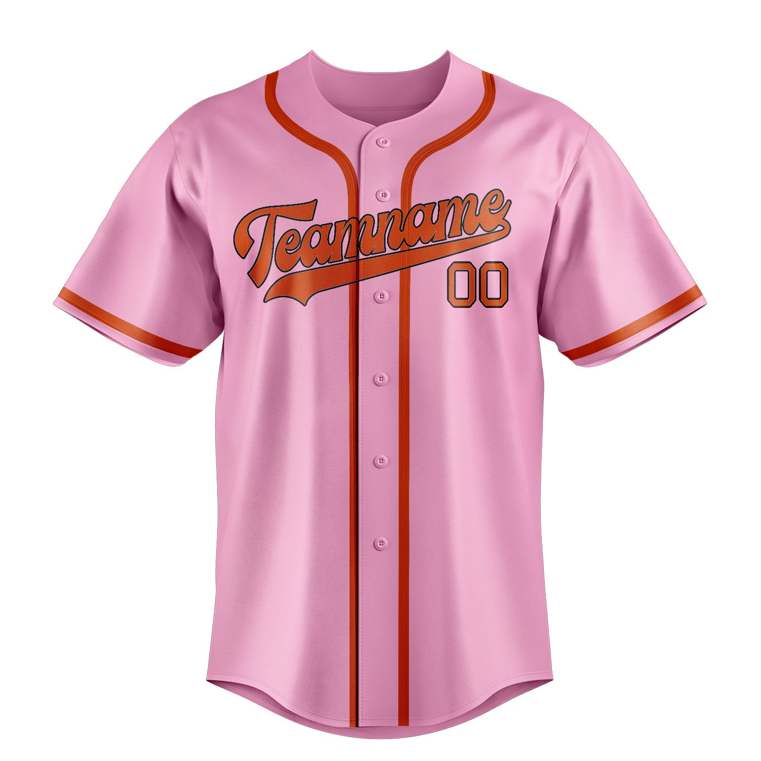 Custom Light Pink Orange Red Baseball Jersey