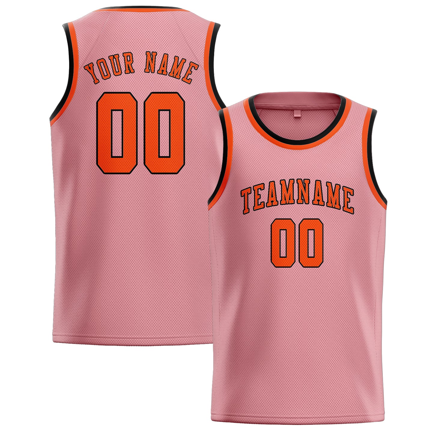 Custom Light Pink Orange Red Basketball Jersey