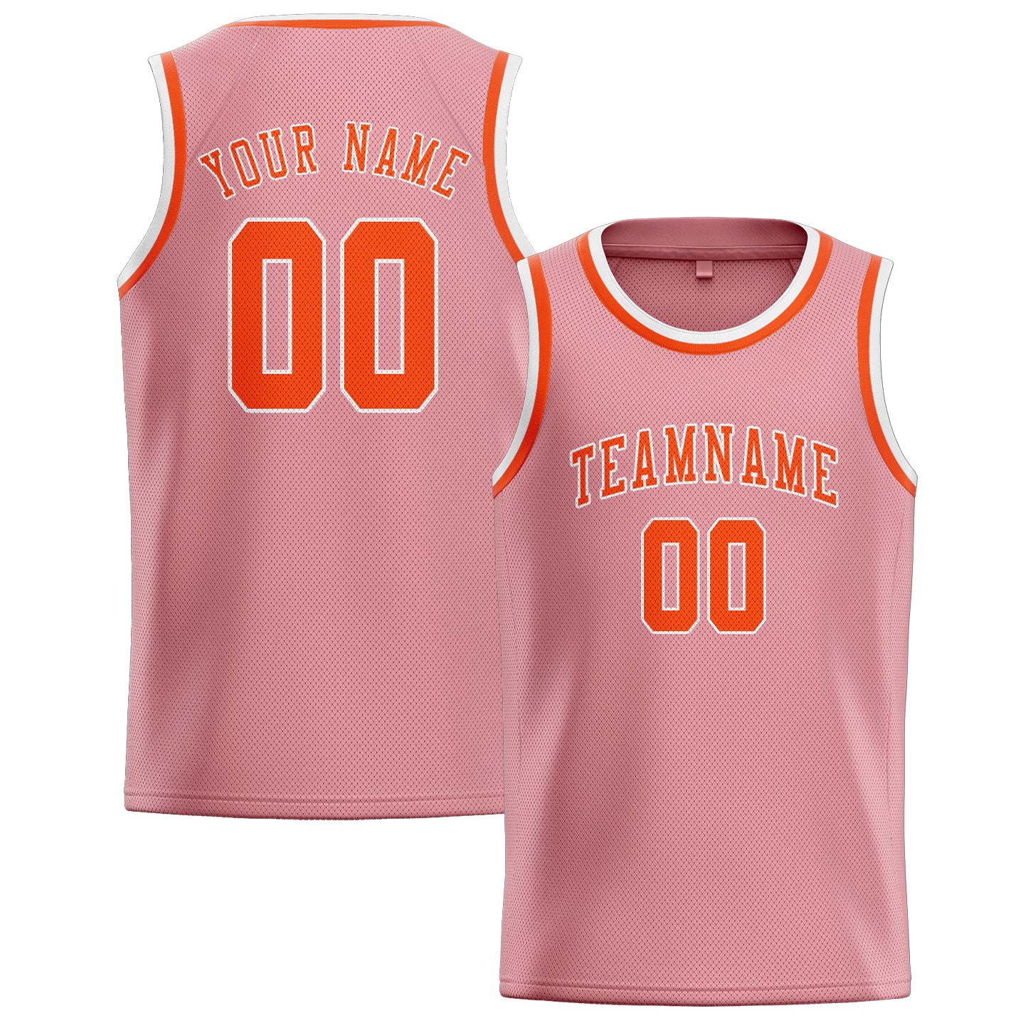 Custom Light Pink Orange Red Basketball Jersey