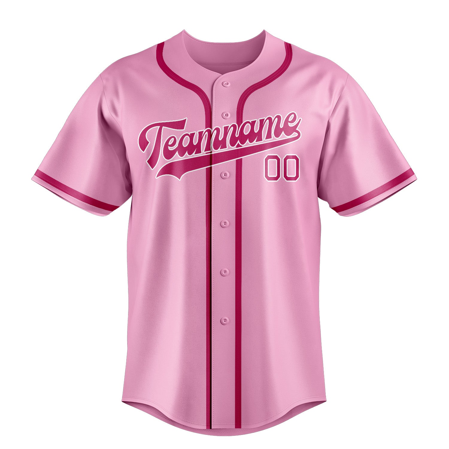 Custom Light Pink Pink Baseball Jersey