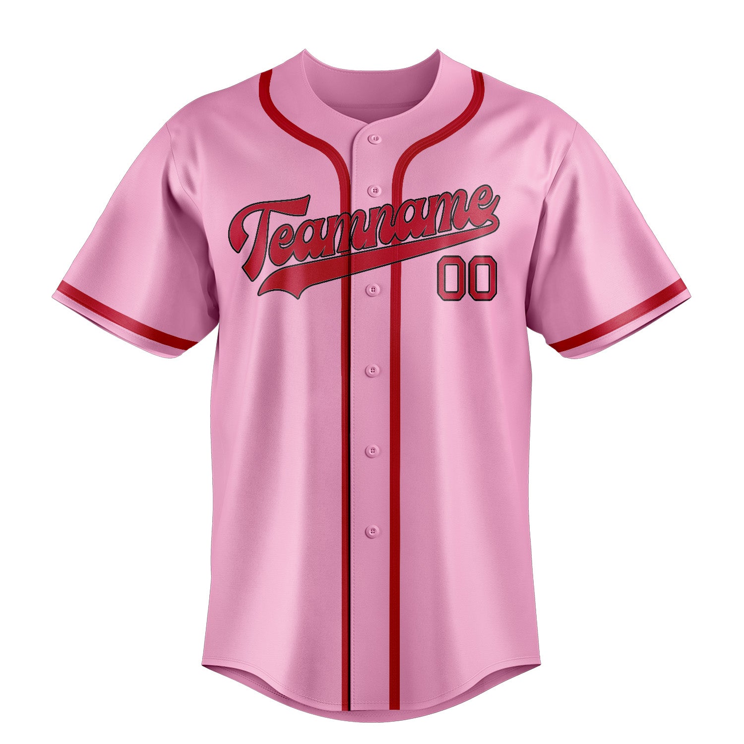 Custom Light Pink Red Baseball Jersey