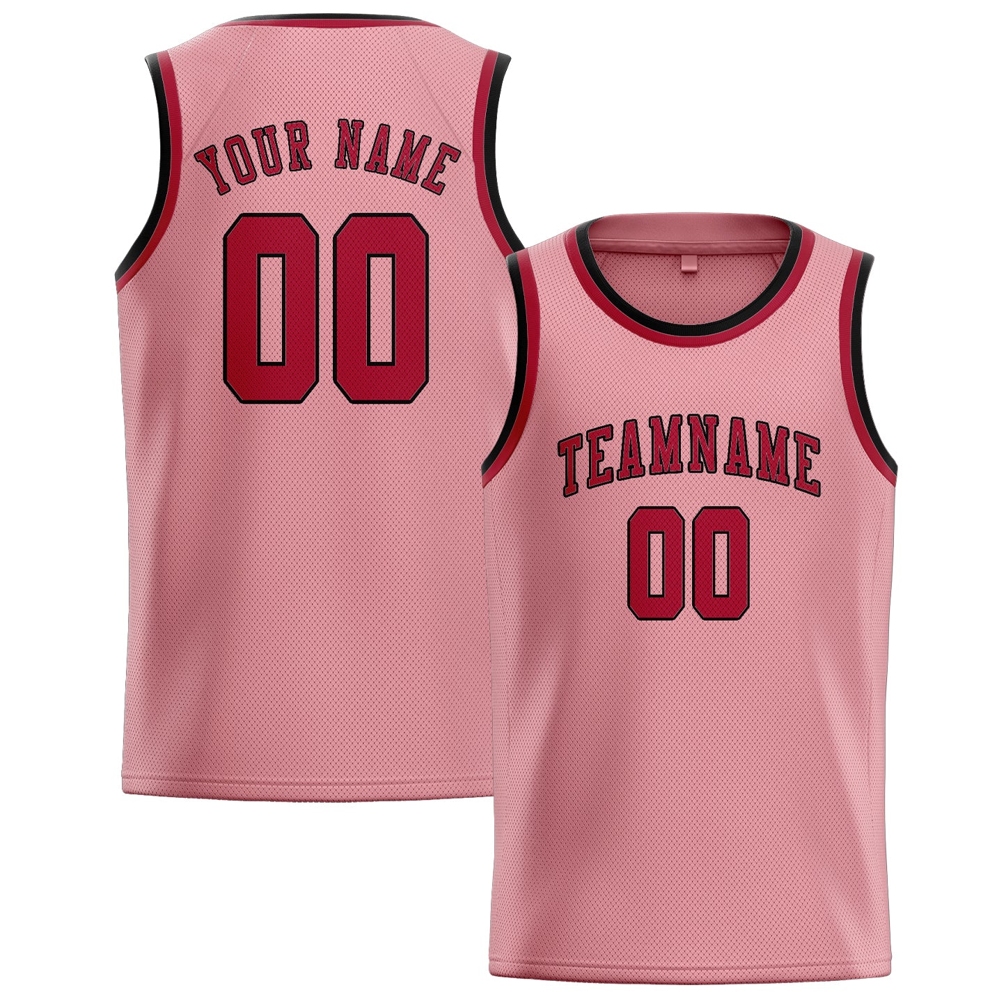 Custom Light Pink Red Basketball Jersey