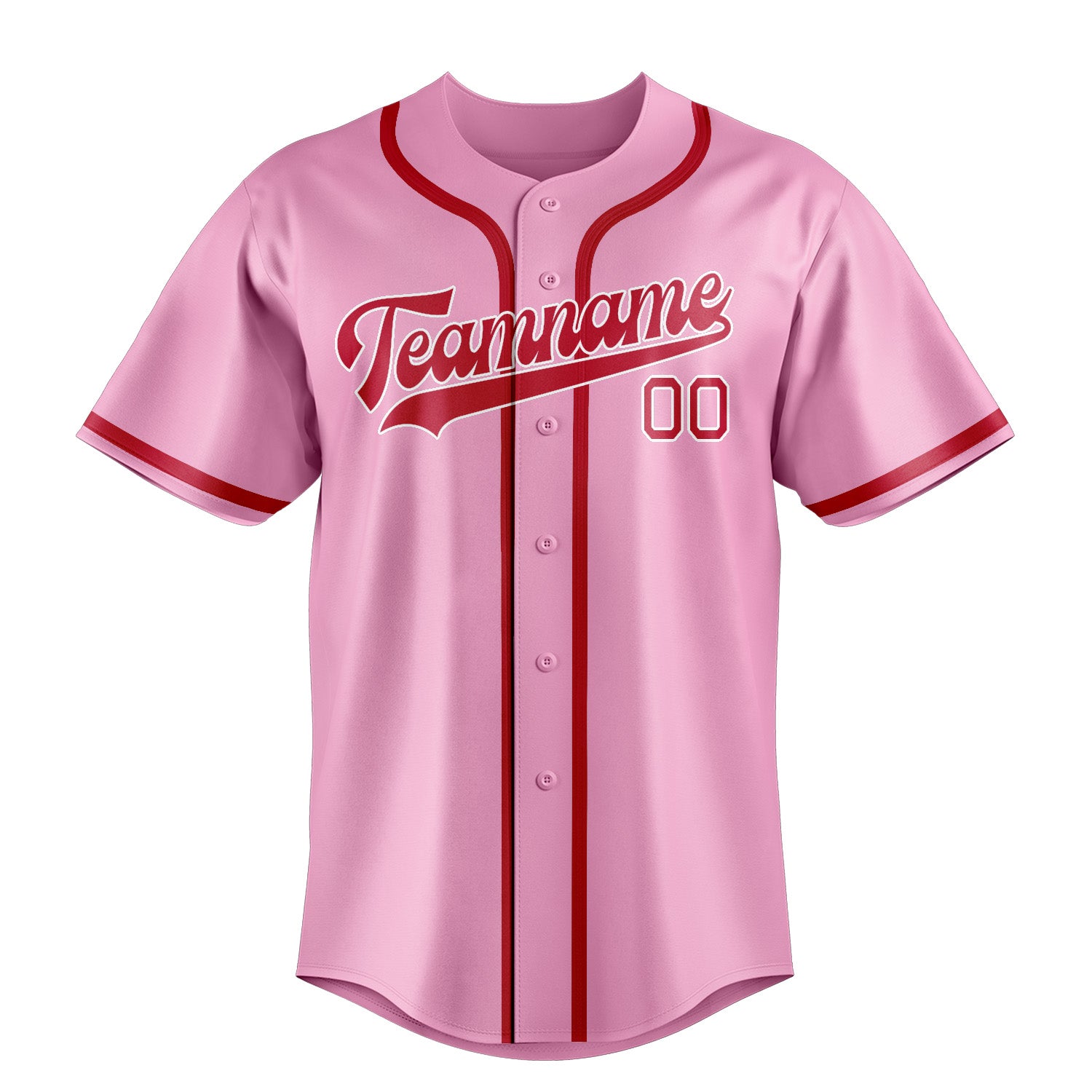 Custom Light Pink Red Baseball Jersey