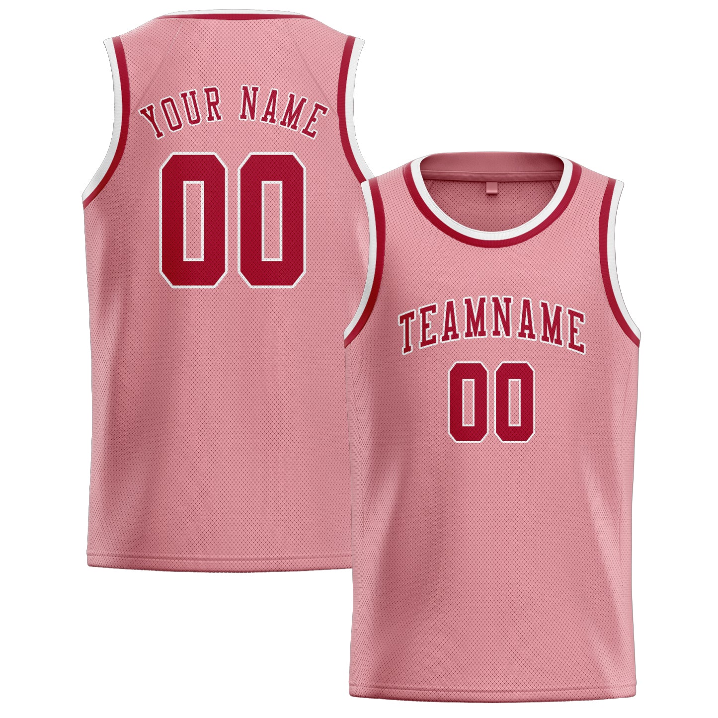 Custom Light Pink Red Basketball Jersey