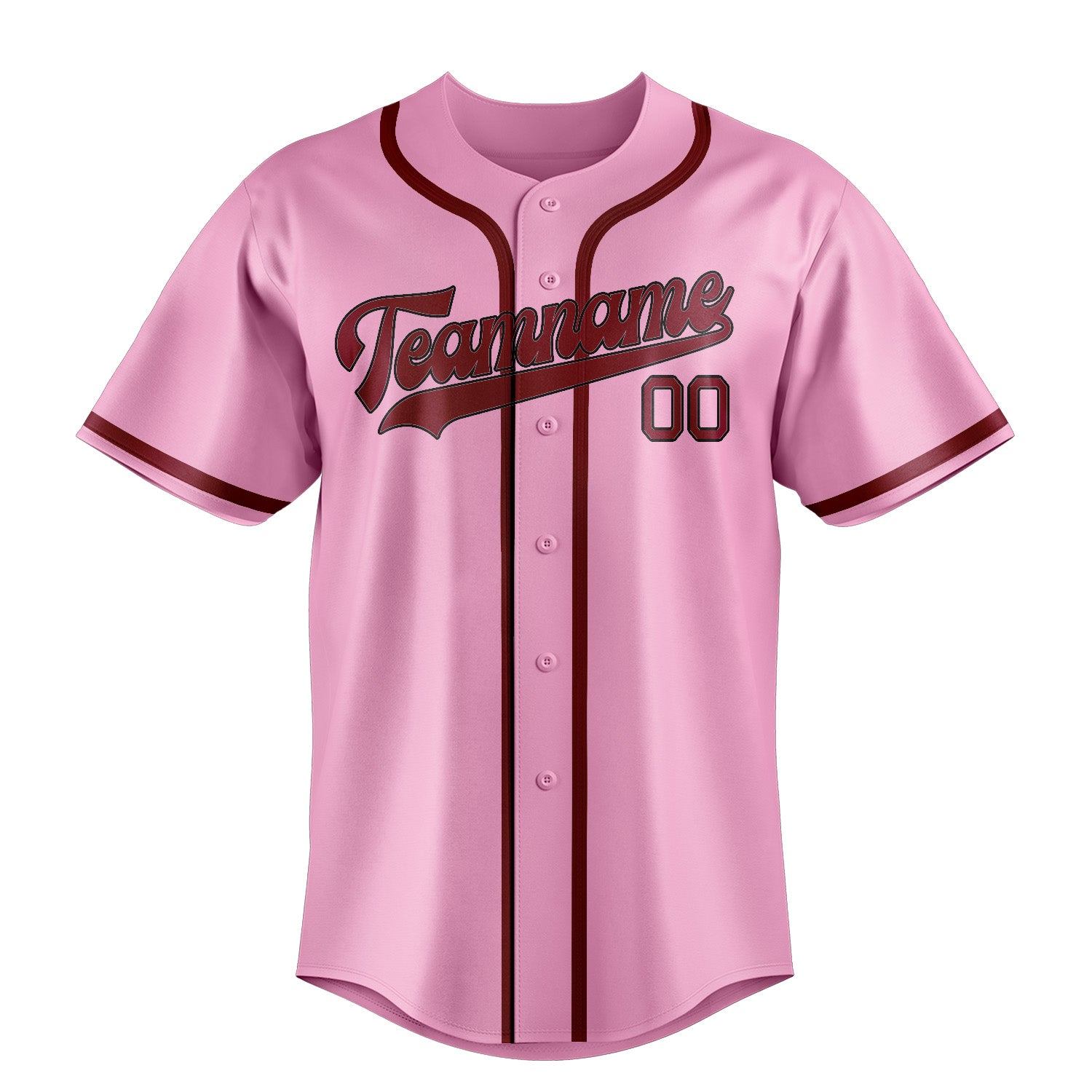 Custom Light Pink Crimson Red Baseball Jersey