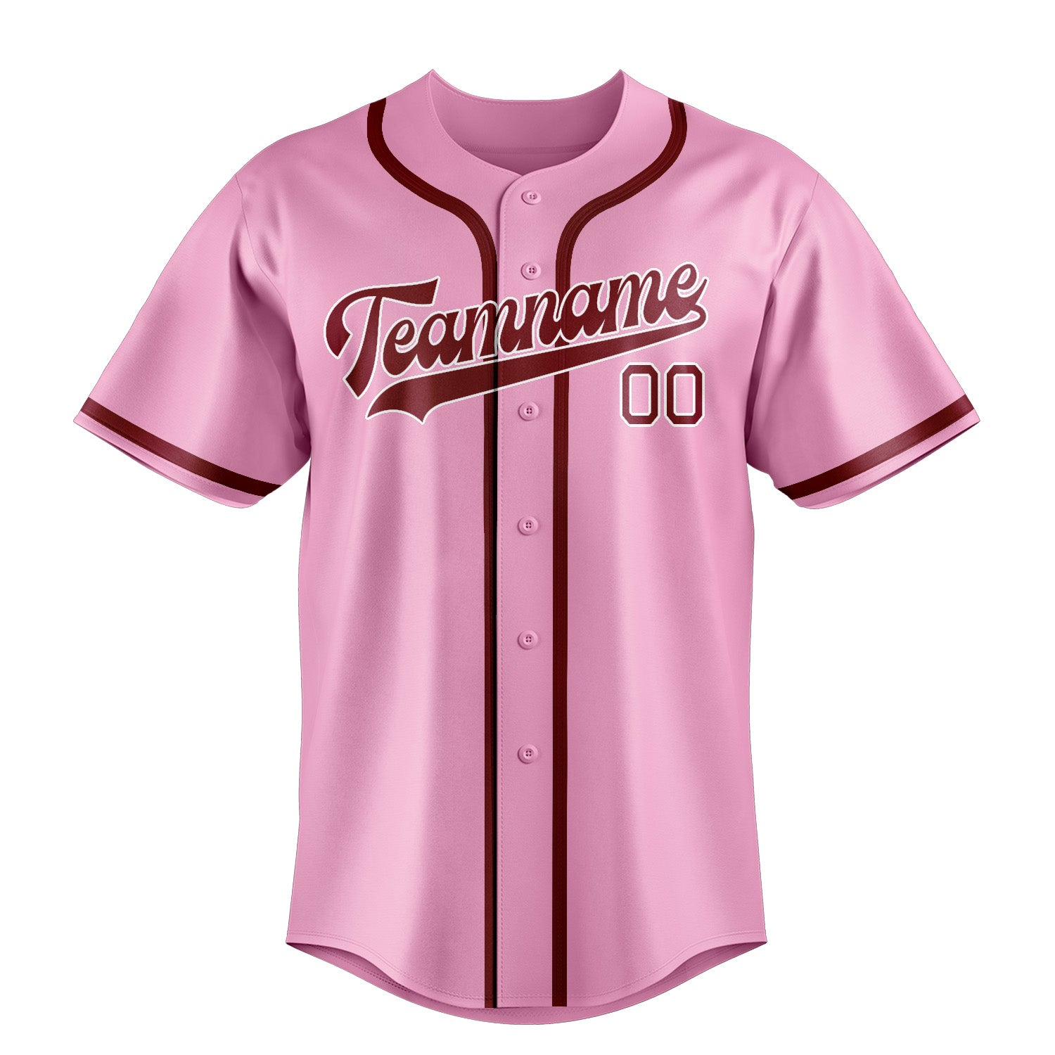Custom Light Pink Crimson Red Baseball Jersey