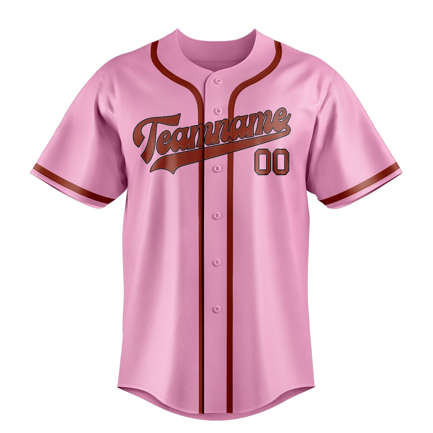 Custom Light Pink Coral Red Baseball Jersey
