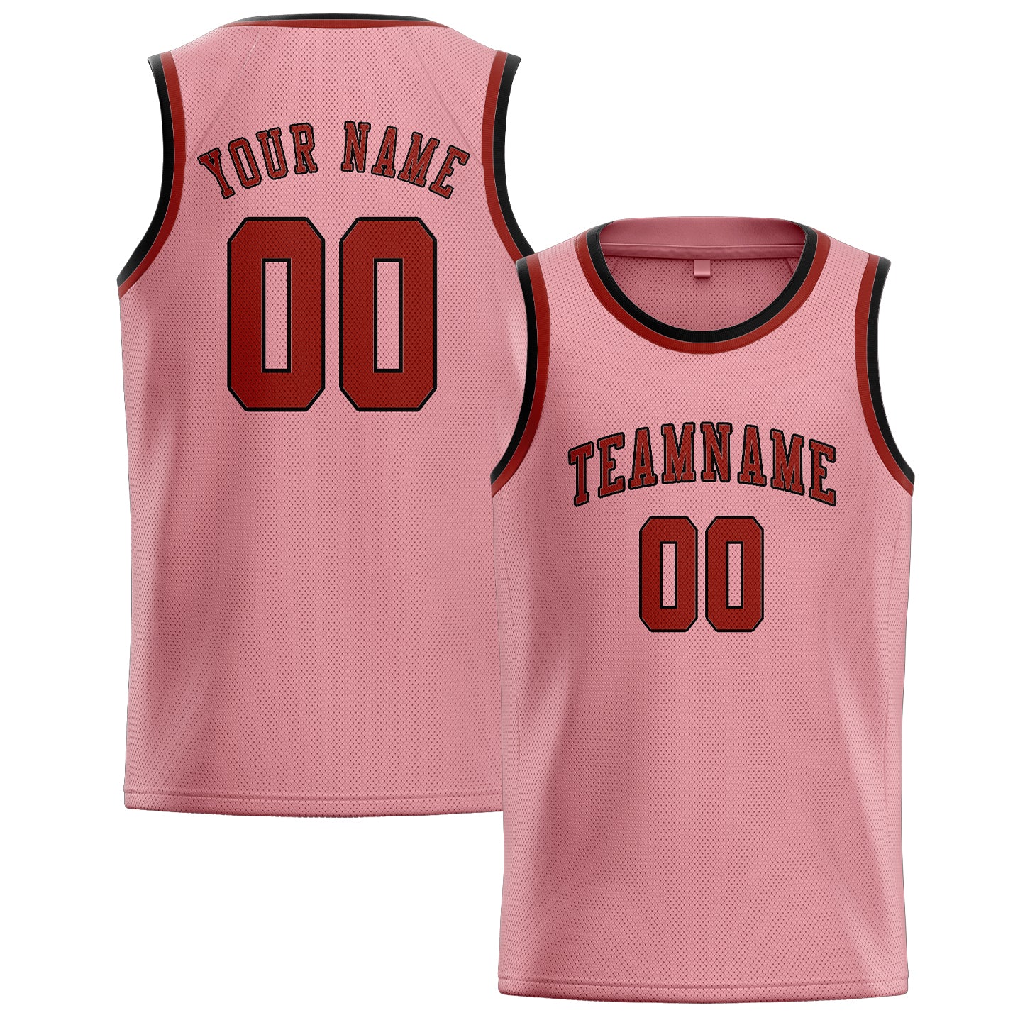 Custom Light Pink Coral Red Basketball Jersey