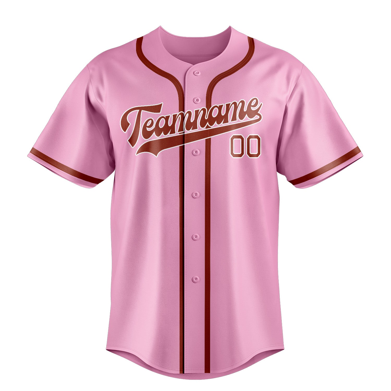 Custom Light Pink Coral Red Baseball Jersey
