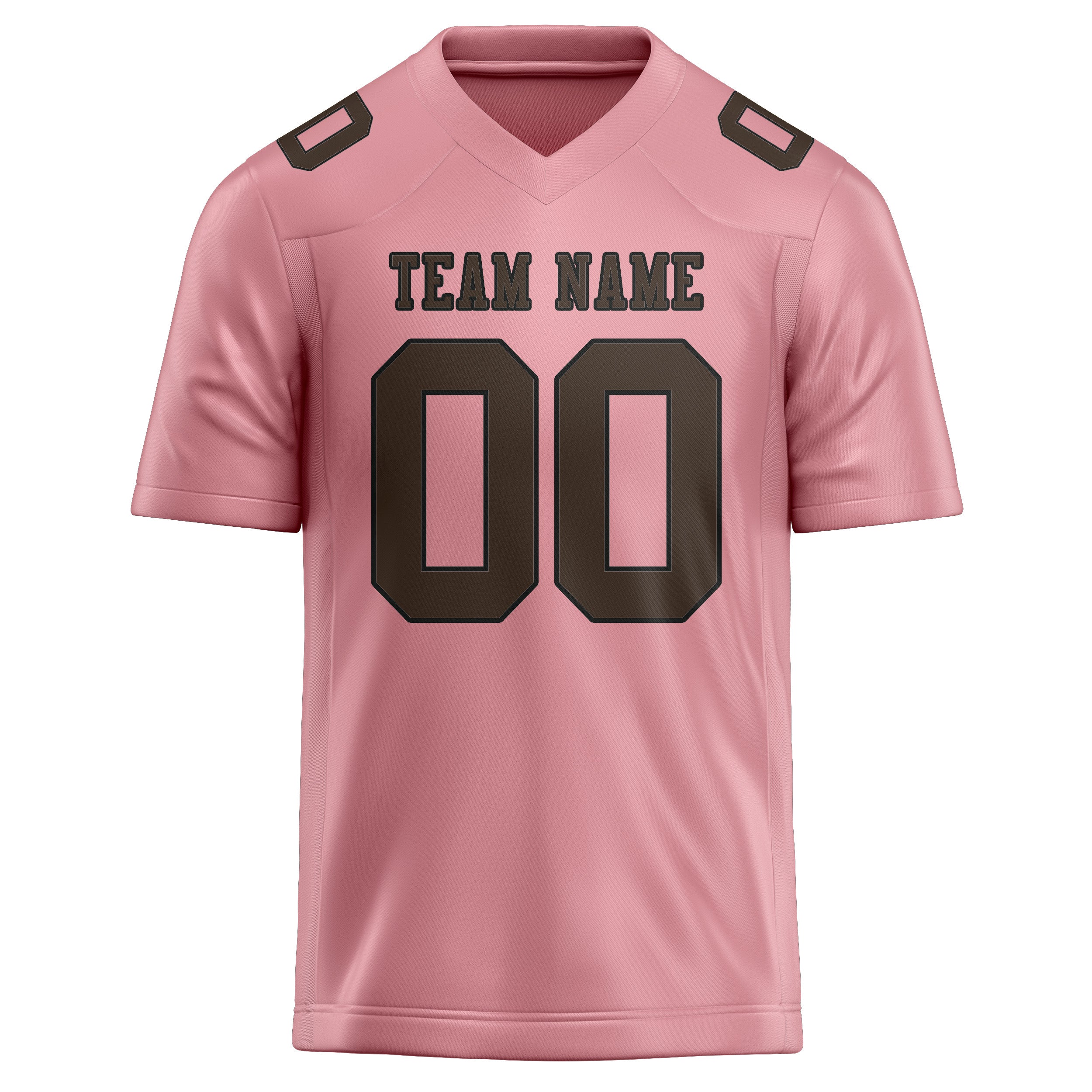 Custom Light Pink Brown Football Jersey