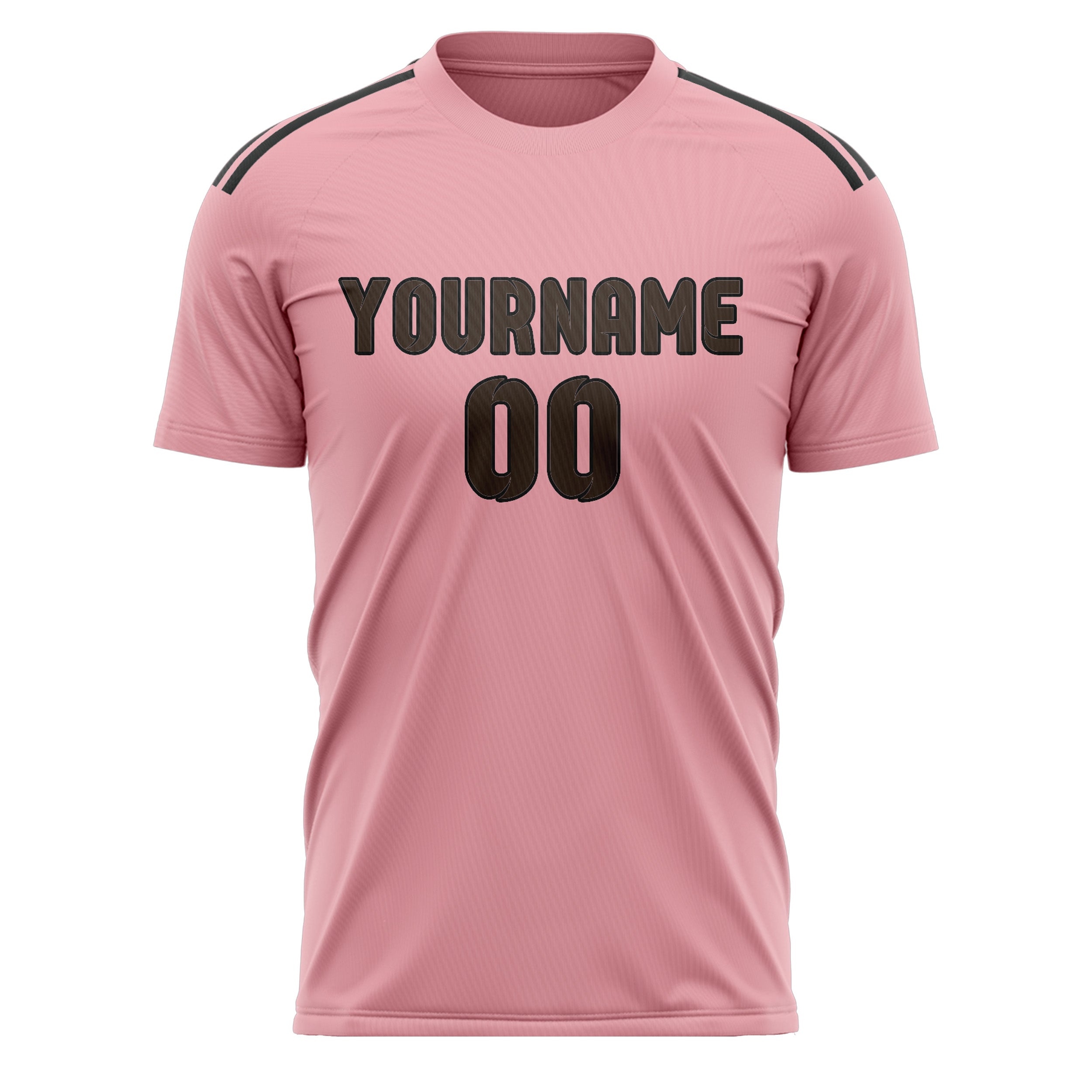Custom Light Pink Brown Soccer Jersey