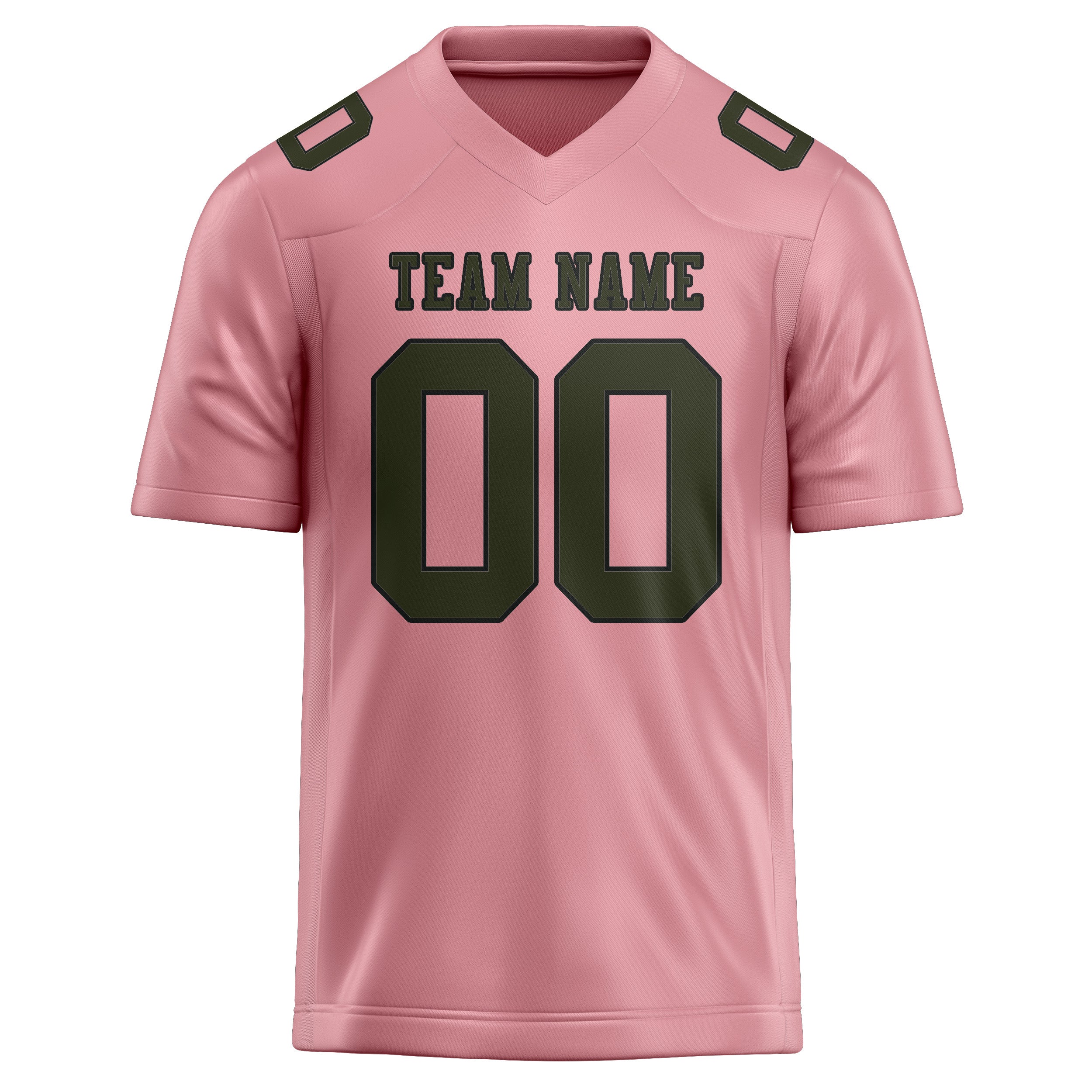 Custom Light Pink Olive Football Jersey